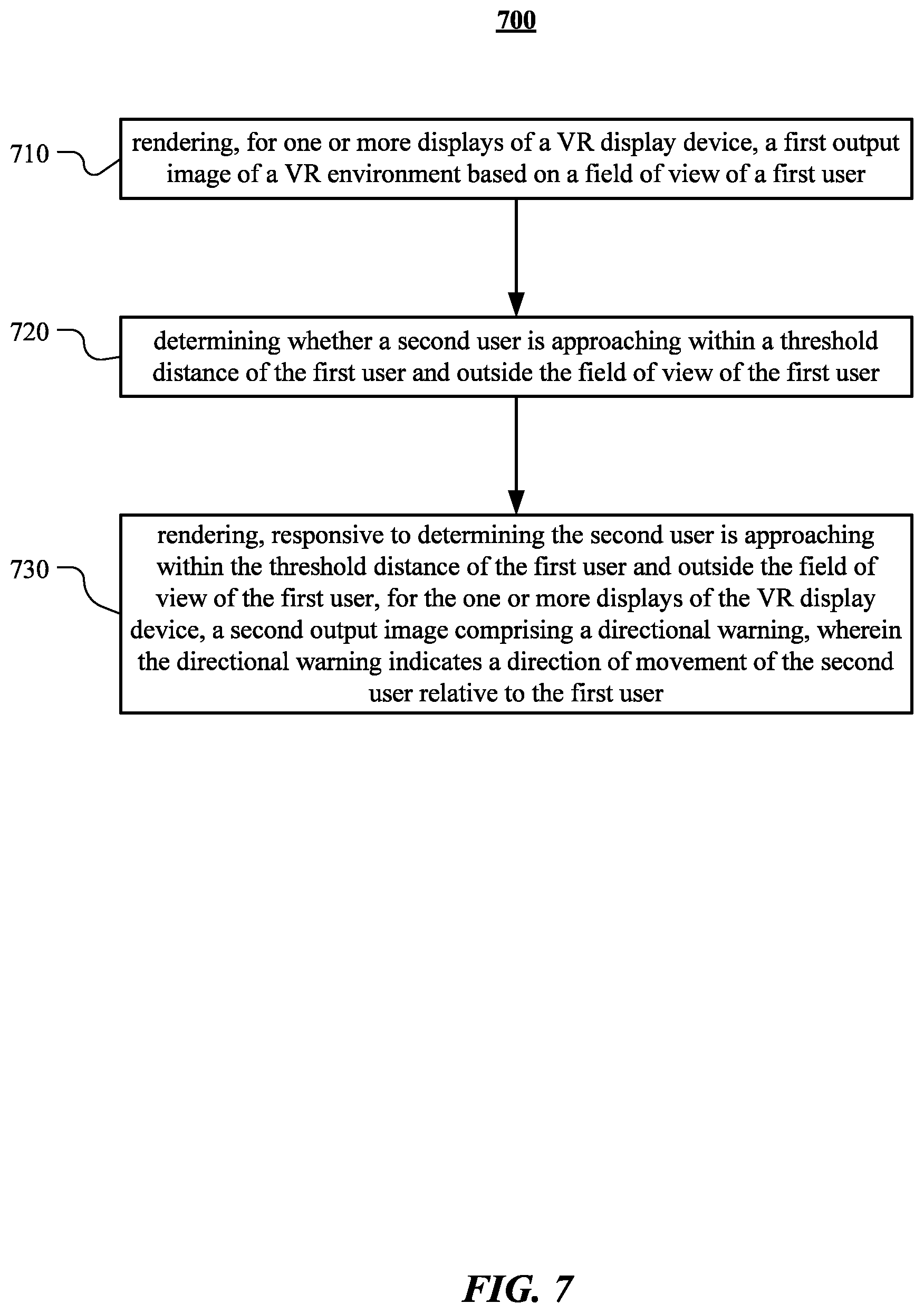 Patent US12315363 Figure 10 – Directional warnings in co-located play in virtual reality environments