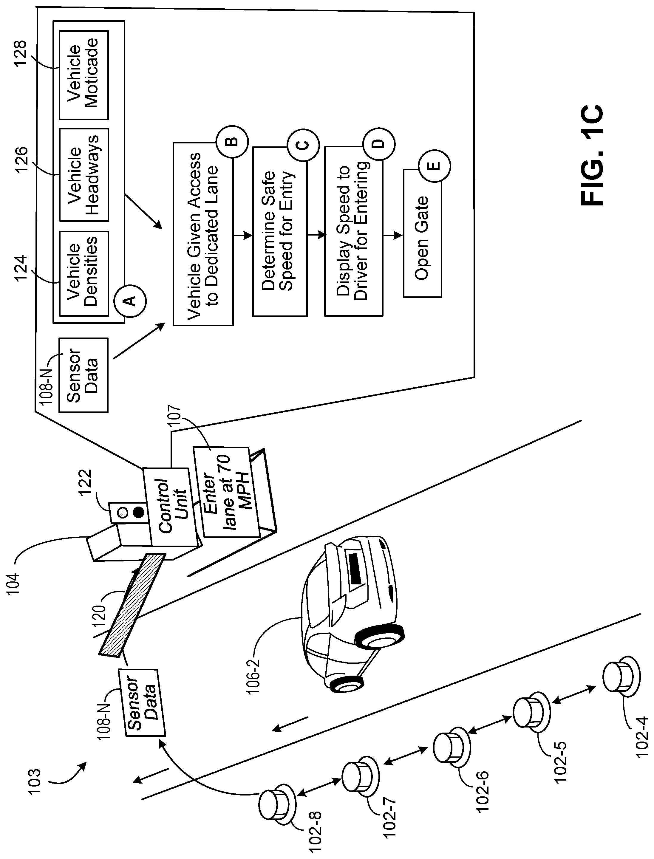 Patent US12315367 Figure 3 – Intelligent entry and egress for dedicated lane