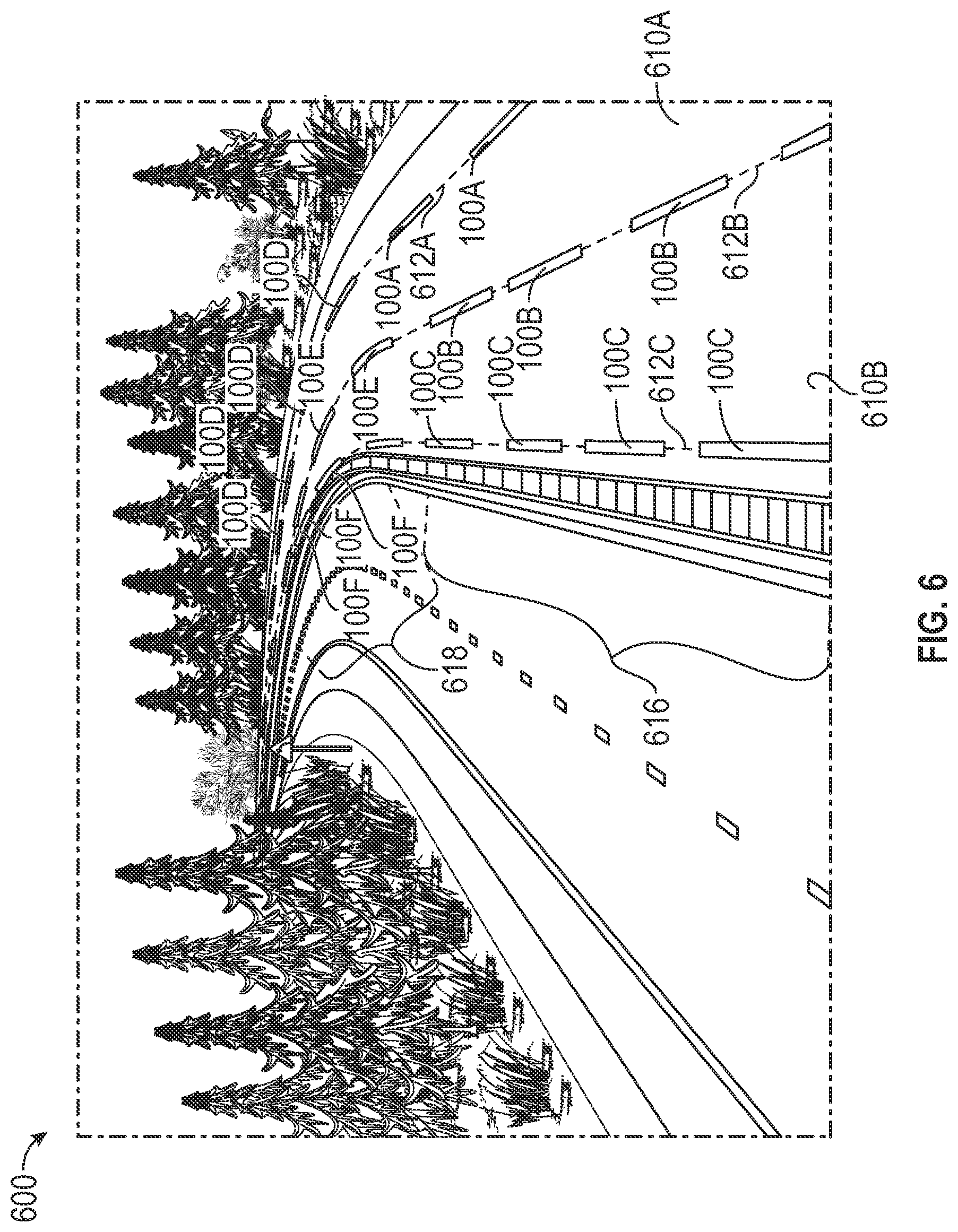 Patent US12315370 Figure 6 – Roadway guidance system