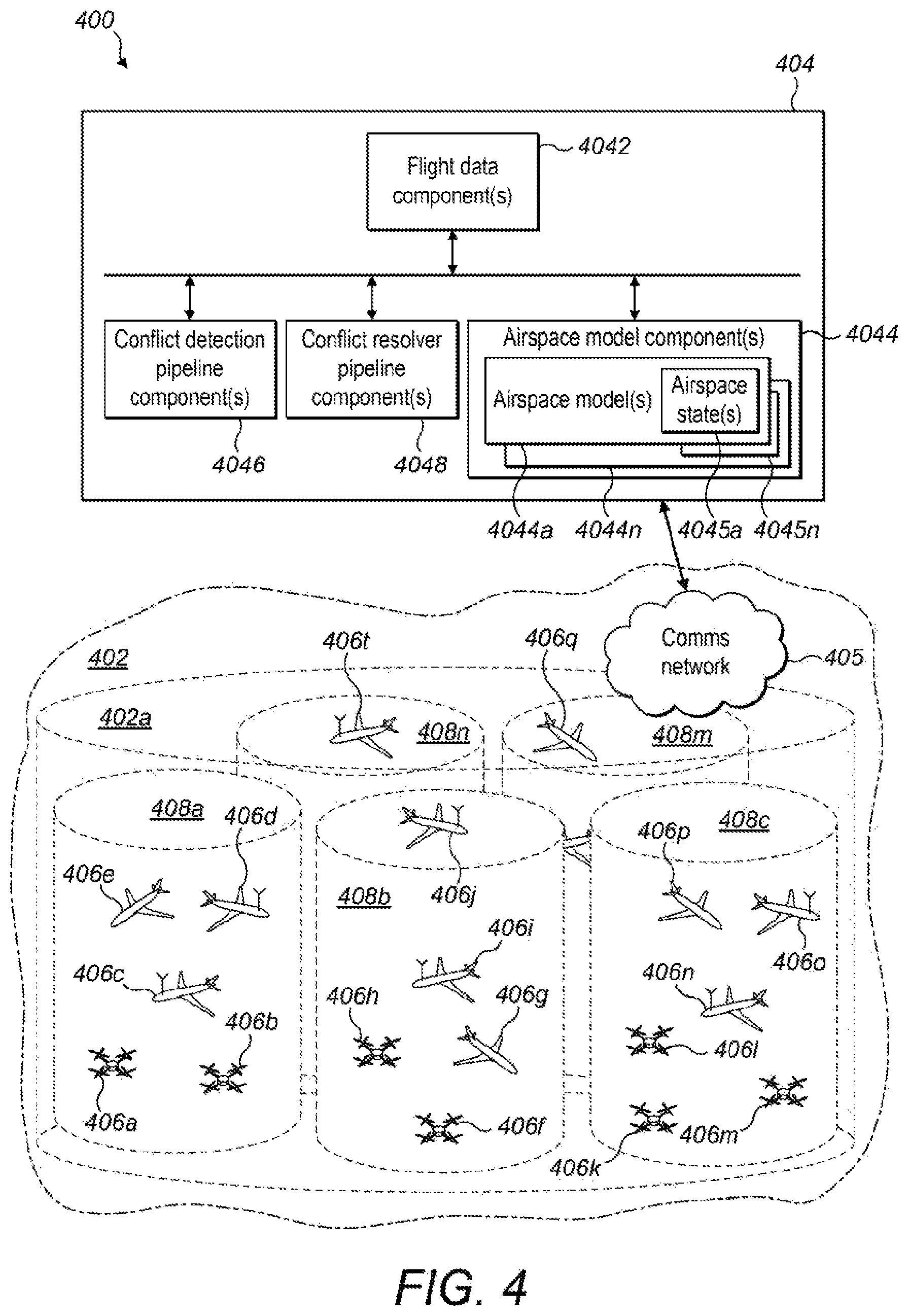 Patent US12315376 Figure 16 – Aircraft detection, superhighway and transit zone system