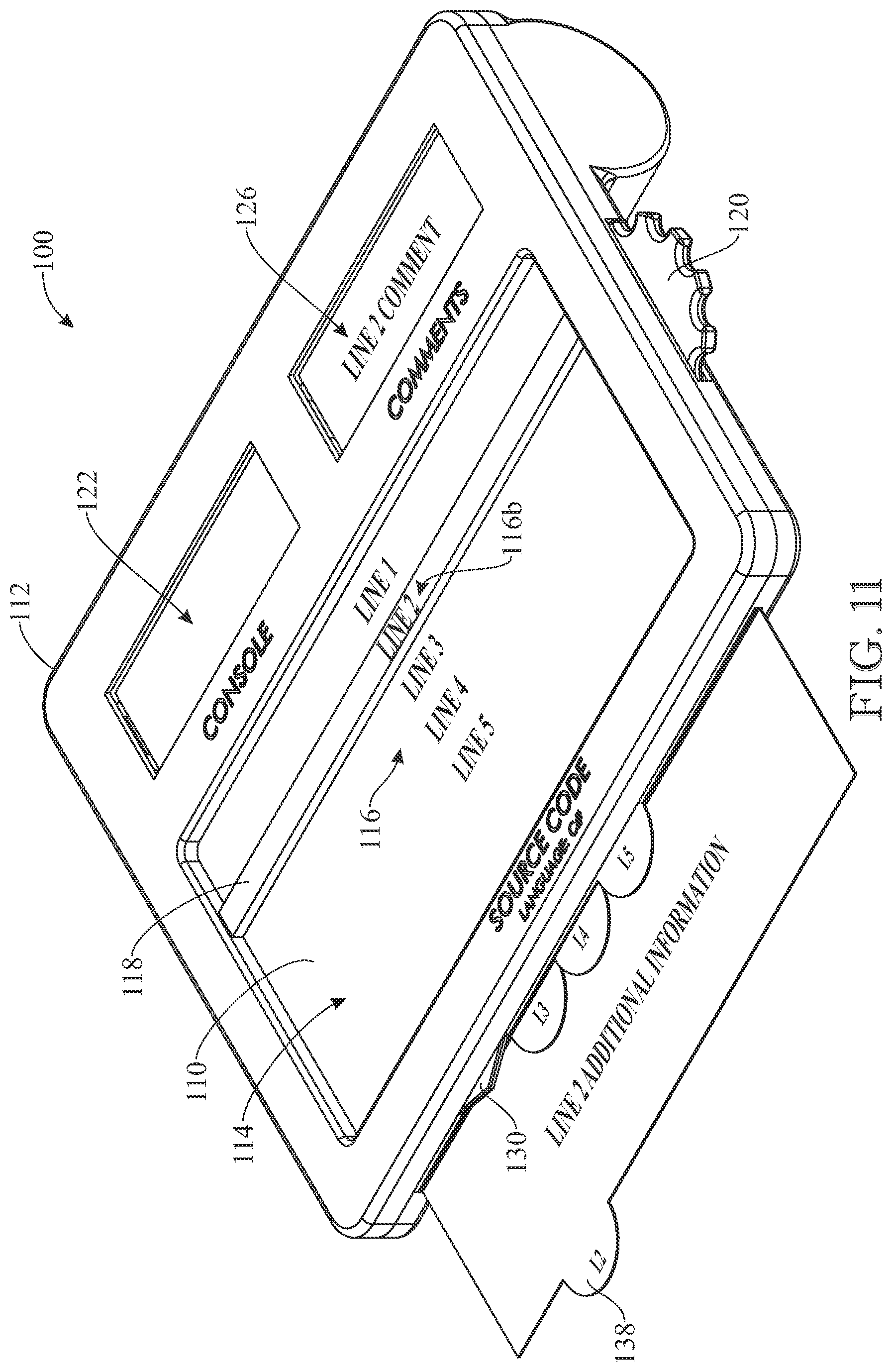 Patent US12315385 Figure 11 – Device for learning or teaching computer programming