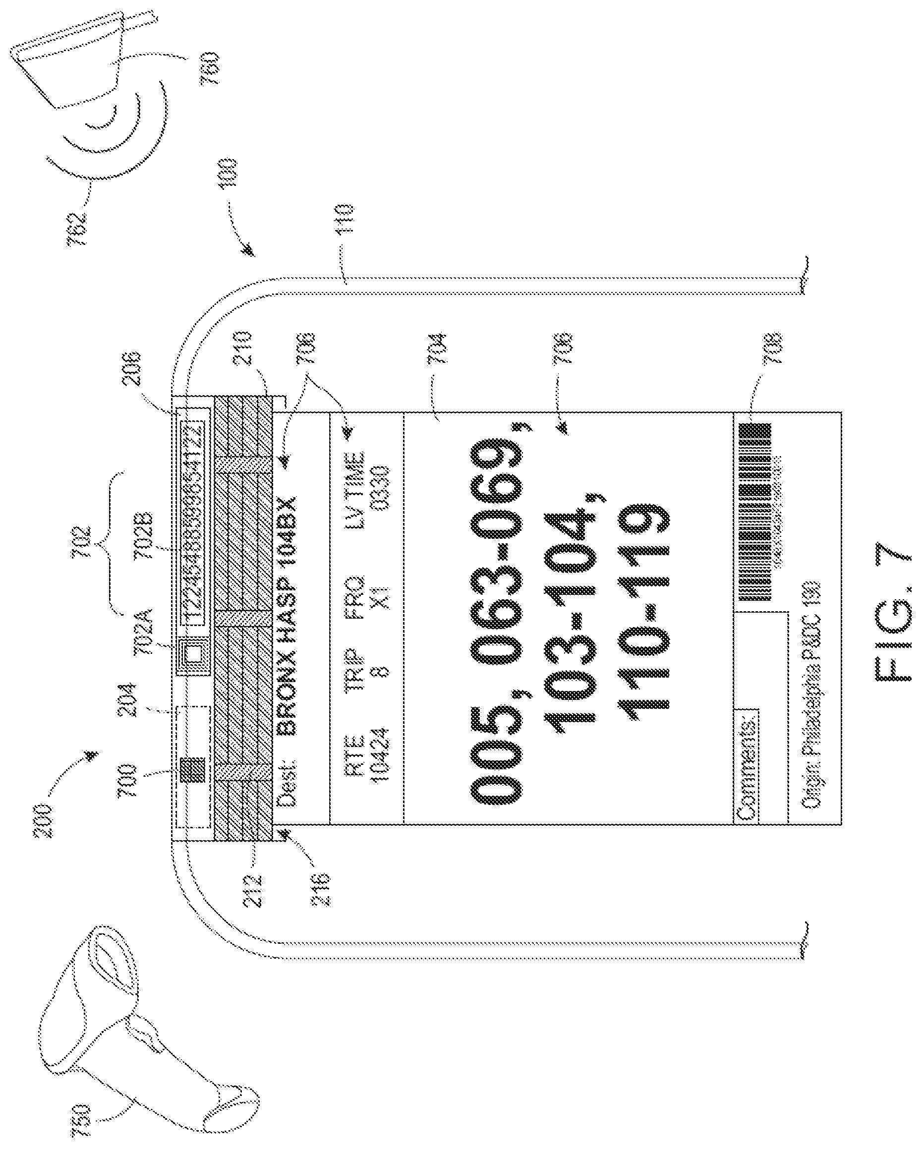 Patent US12315398 Figure 4 – Transport equipment label bracket