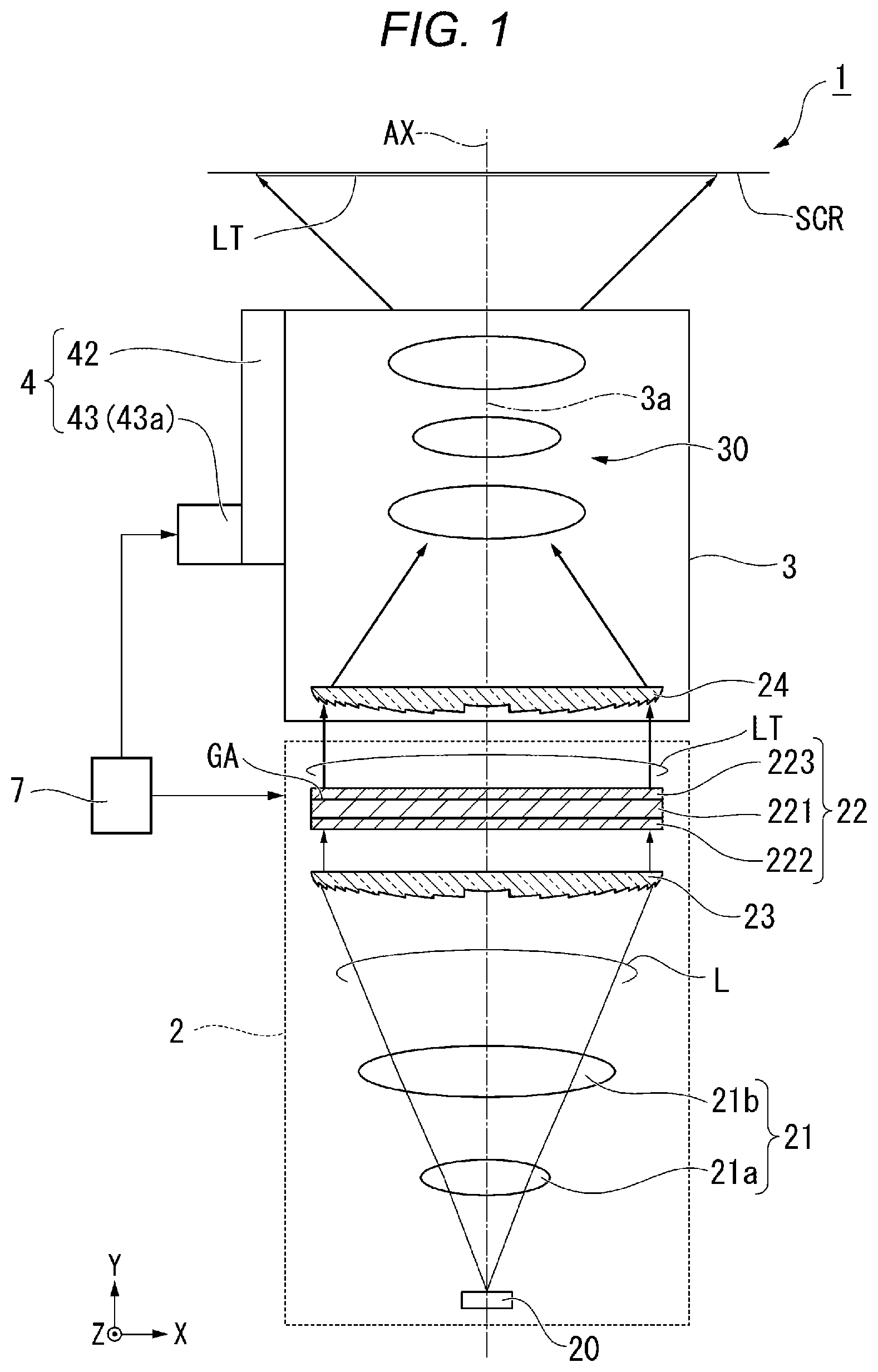 Patent US12315400 — Projector — Figure 1