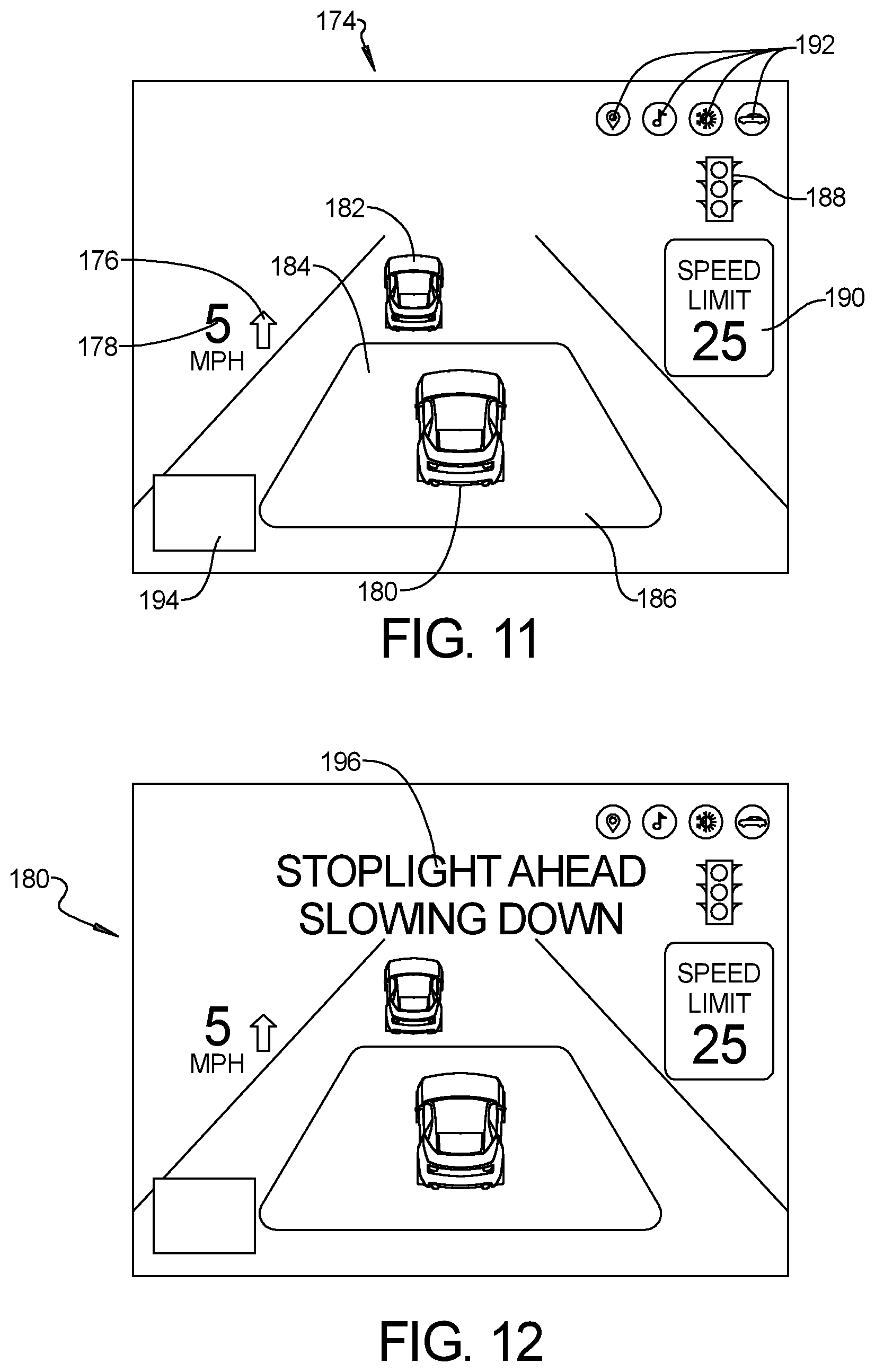 Patent US12315402 Figure 7 – Integrated vehicle dynamics in campfire display