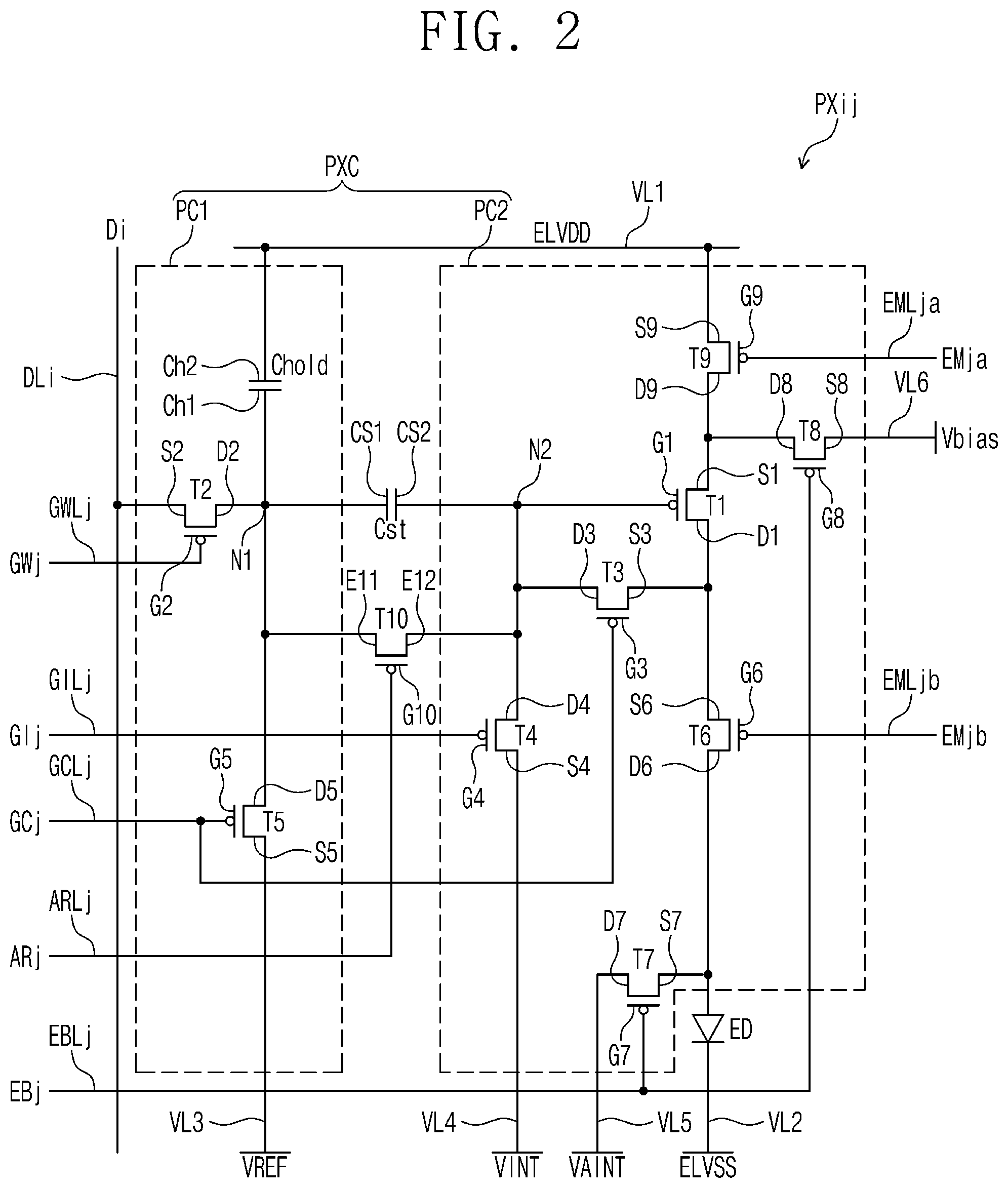 Patent US12315404 Figure 2 – Display panel and method for inspecting display panel