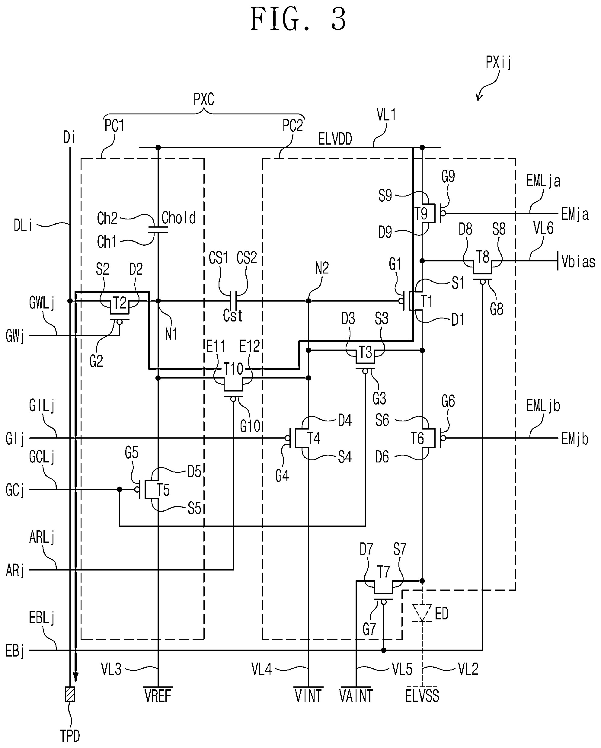 Patent US12315404 Figure 3 – Display panel and method for inspecting display panel
