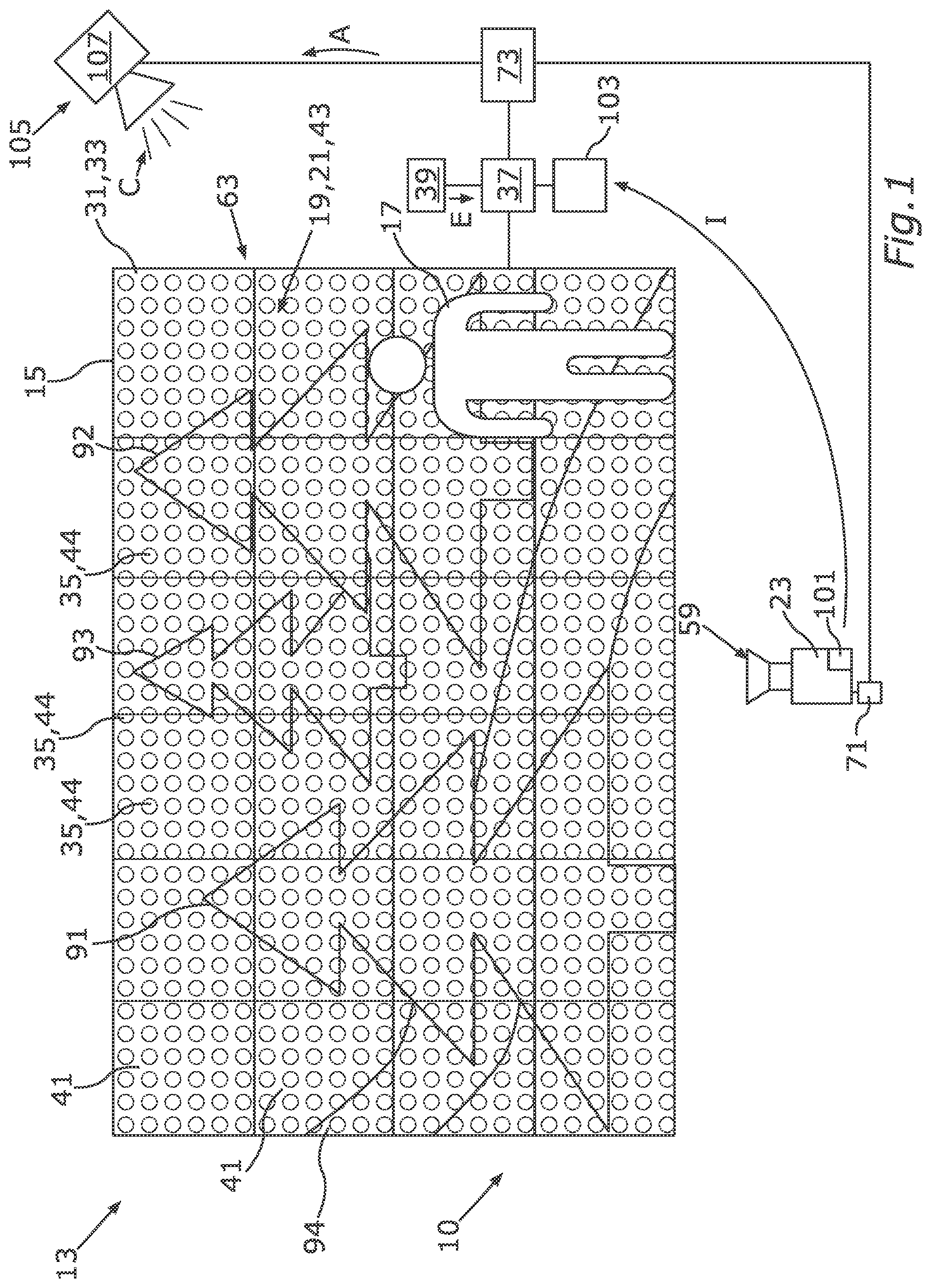 Patent US12315414 Figure 1 – Method of calibrating a background display and recording system