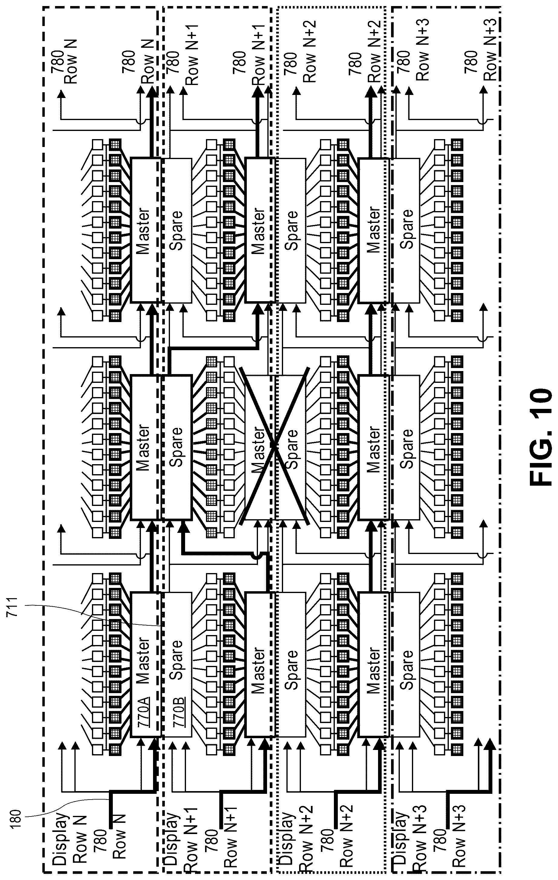 Patent US12315418 Figure 13 – Display panel redundancy schemes
