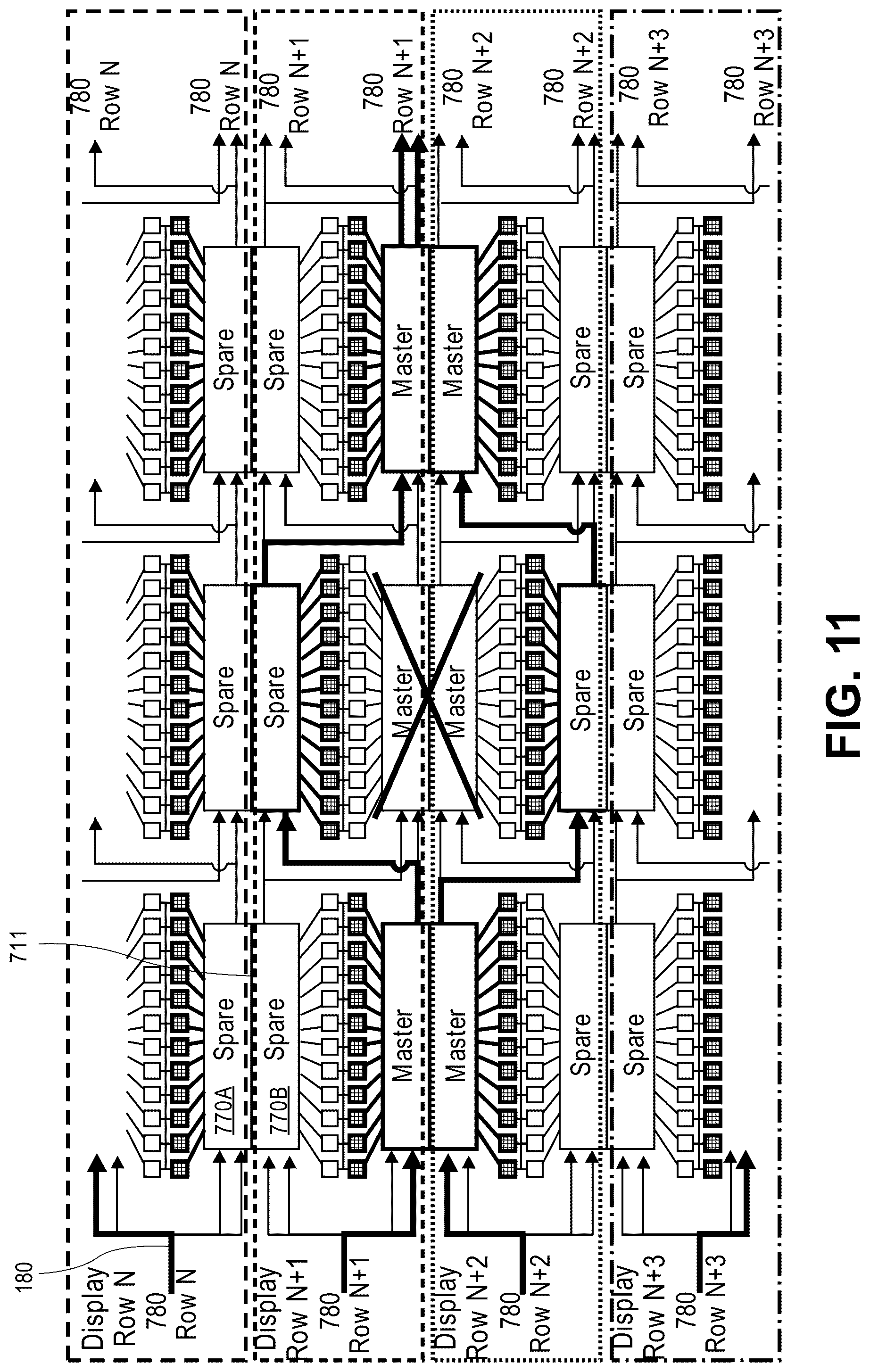 Patent US12315418 Figure 14 – Display panel redundancy schemes