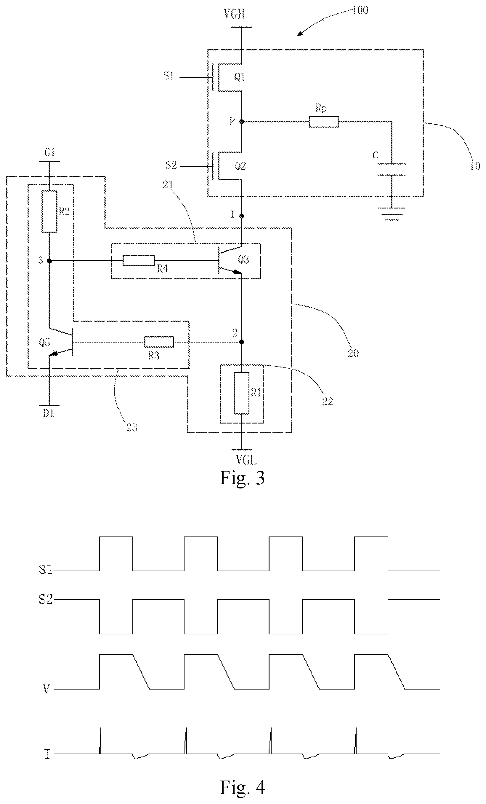 Patent US12315419 Figure 3 – Square wave chamfering circuit and display panel