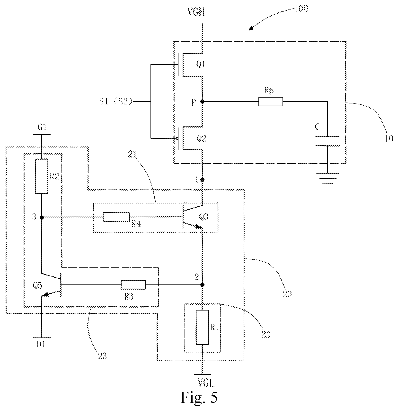 Patent US12315419 Figure 4 – Square wave chamfering circuit and display panel