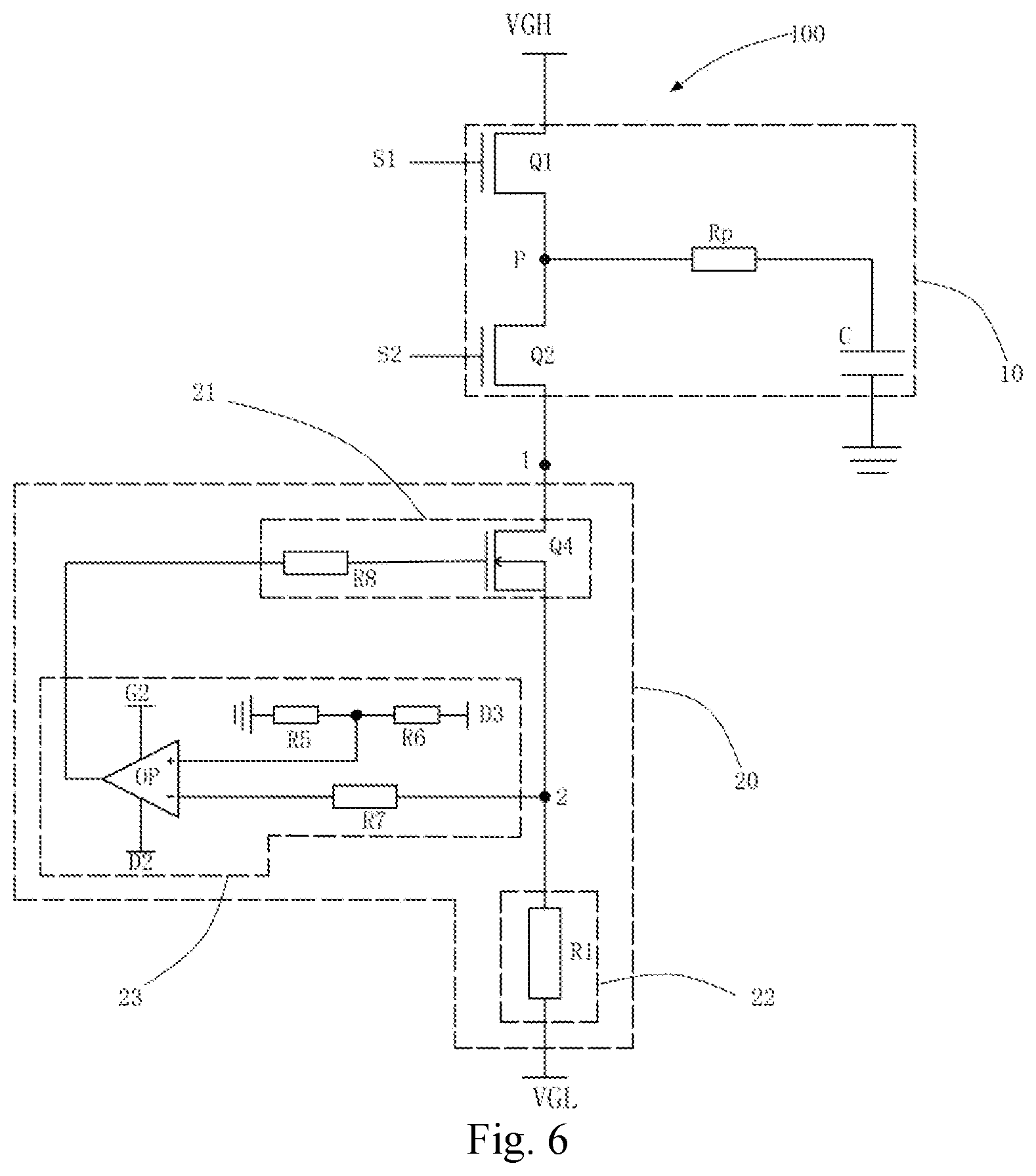 Patent US12315419 Figure 5 – Square wave chamfering circuit and display panel