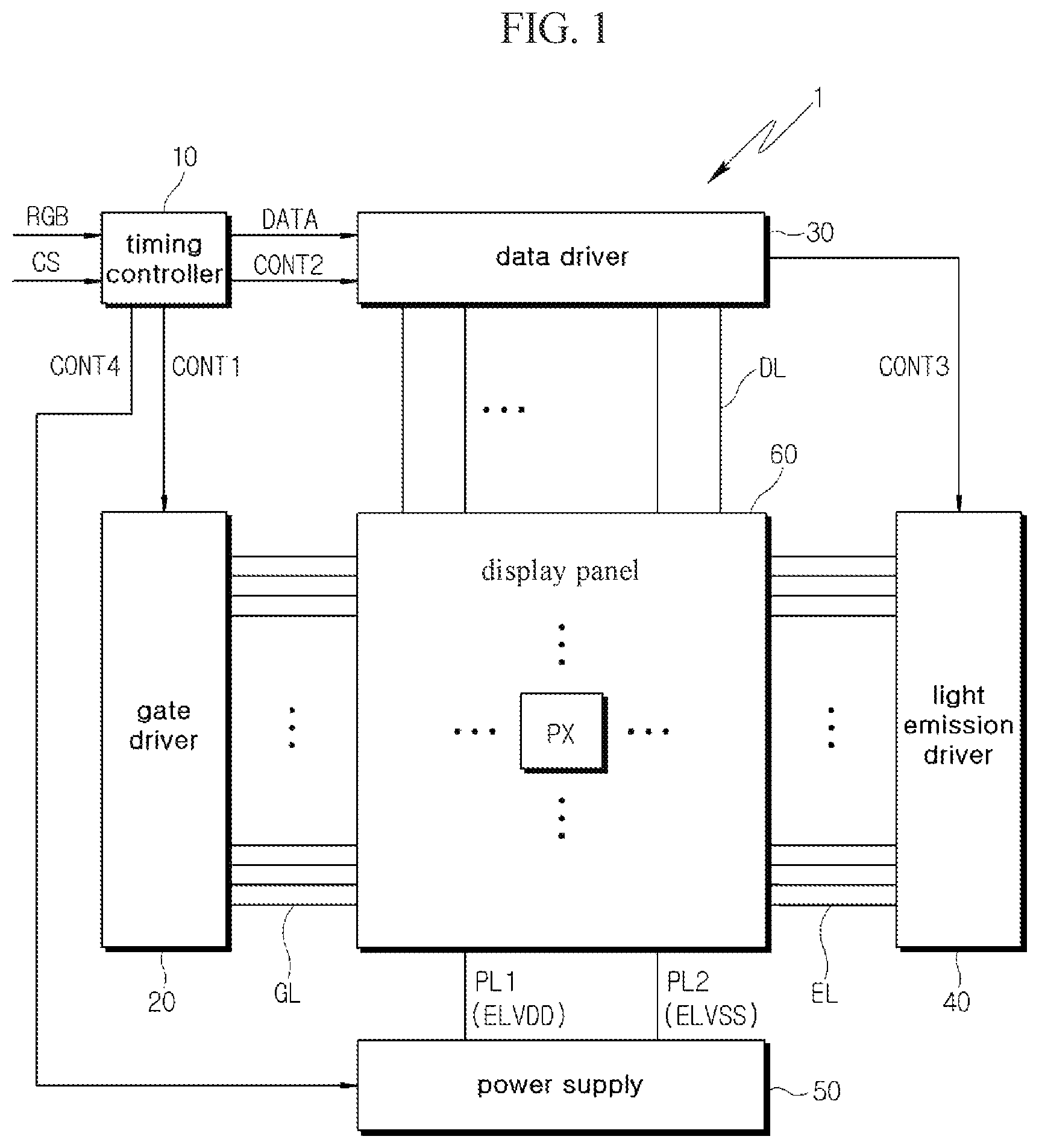 Patent US12315424 Figure 1 – Display device for outputting compensation data based on driving frequency of previous frame
