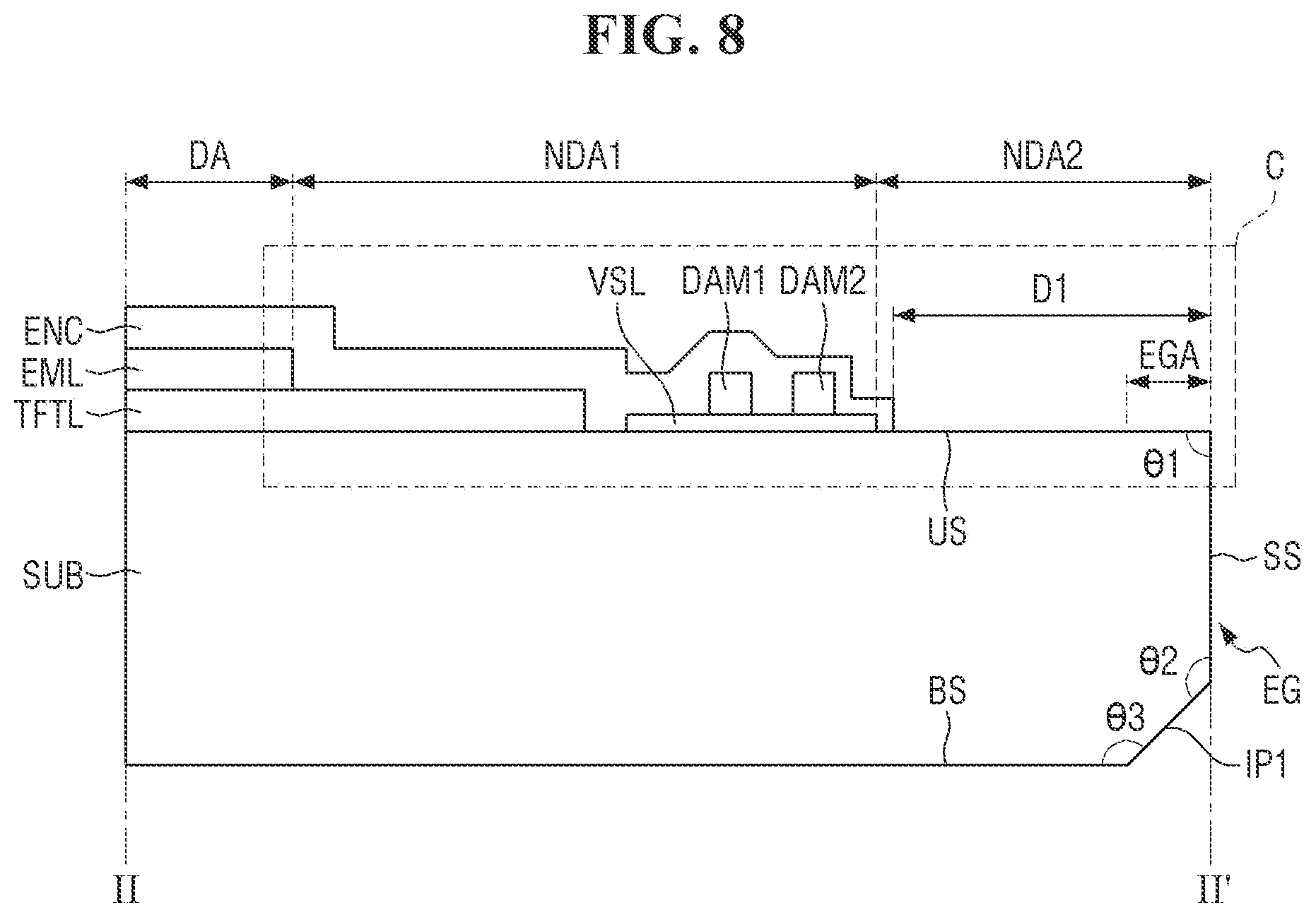 Patent US12315437 Figure 8 – Display device and method for manufacturing thereof