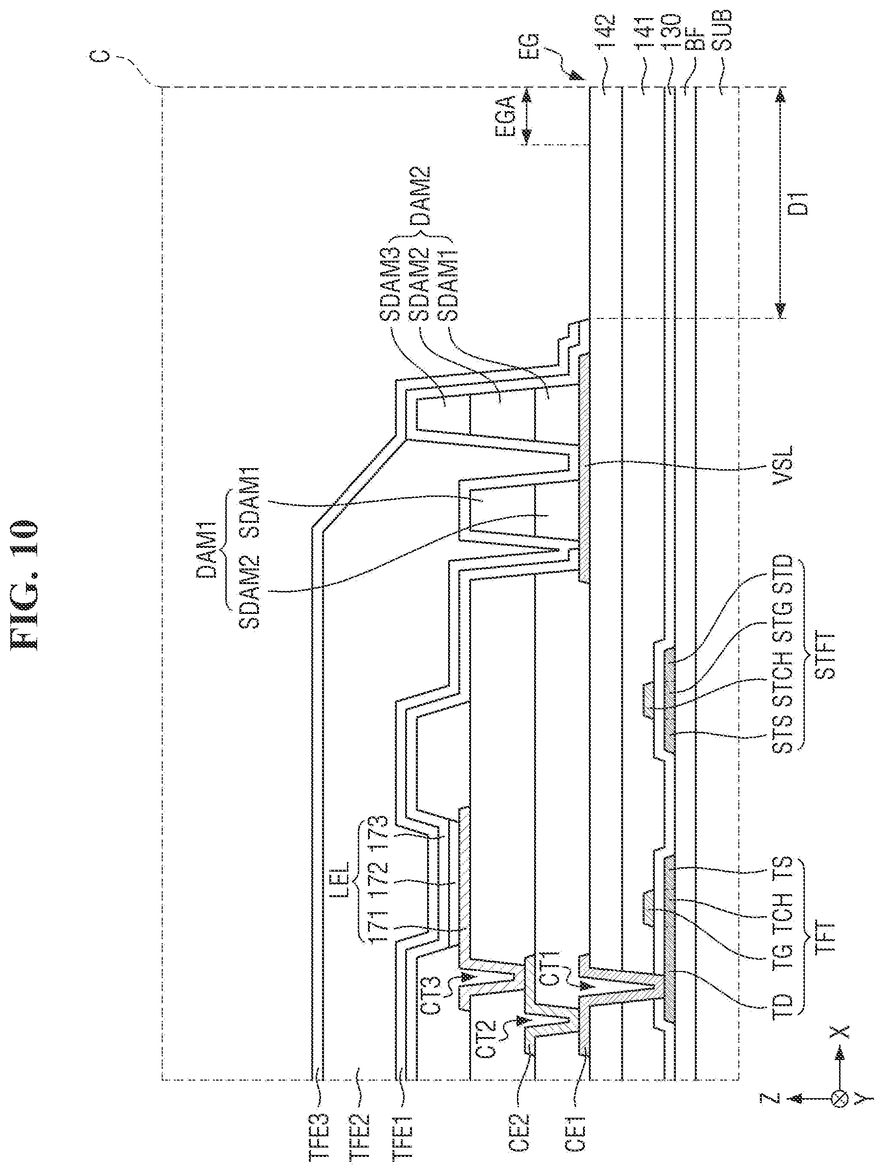 Patent US12315437 Figure 10 – Display device and method for manufacturing thereof