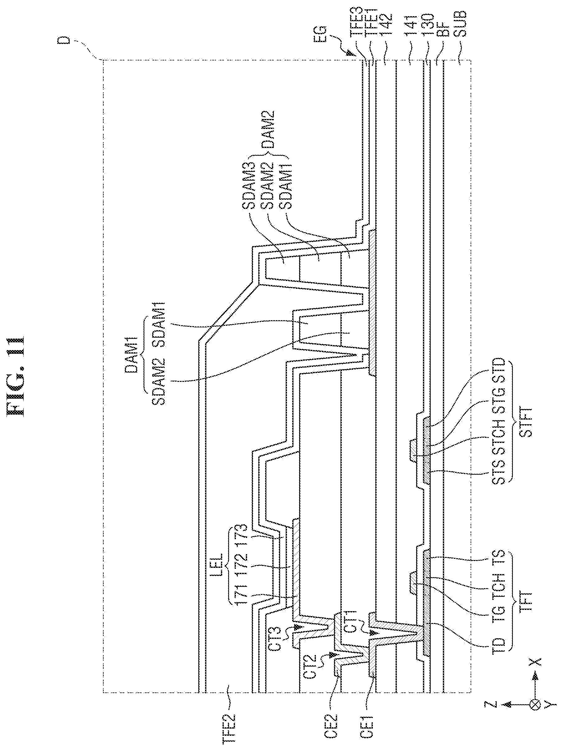 Patent US12315437 Figure 11 – Display device and method for manufacturing thereof