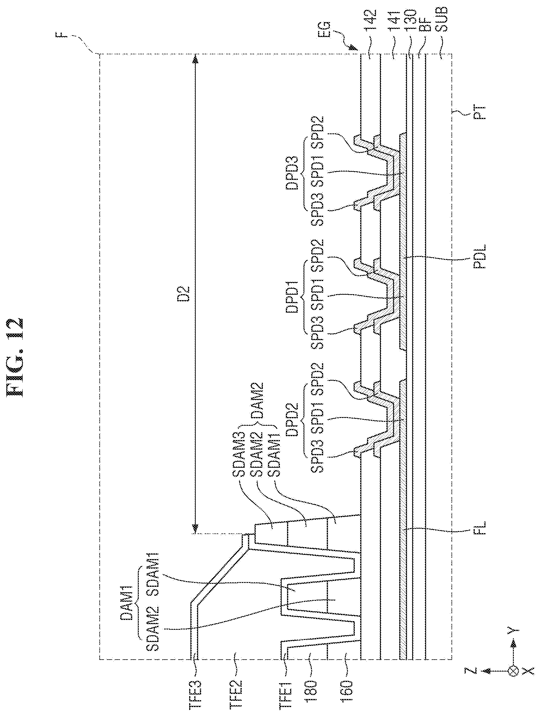 Patent US12315437 Figure 12 – Display device and method for manufacturing thereof