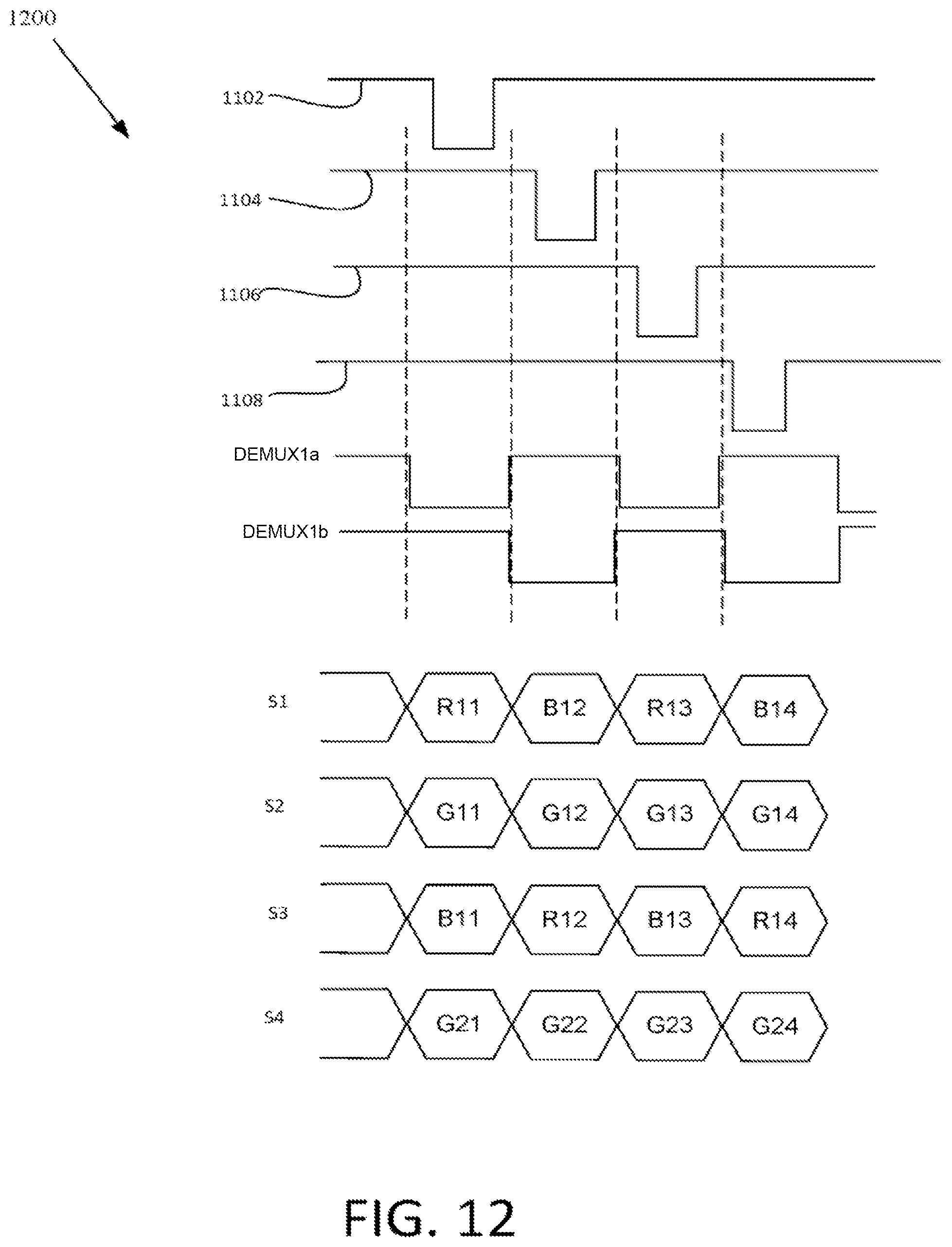 Patent US12315438 Figure 14 – Column interchangeable demultiplexer structure in displays