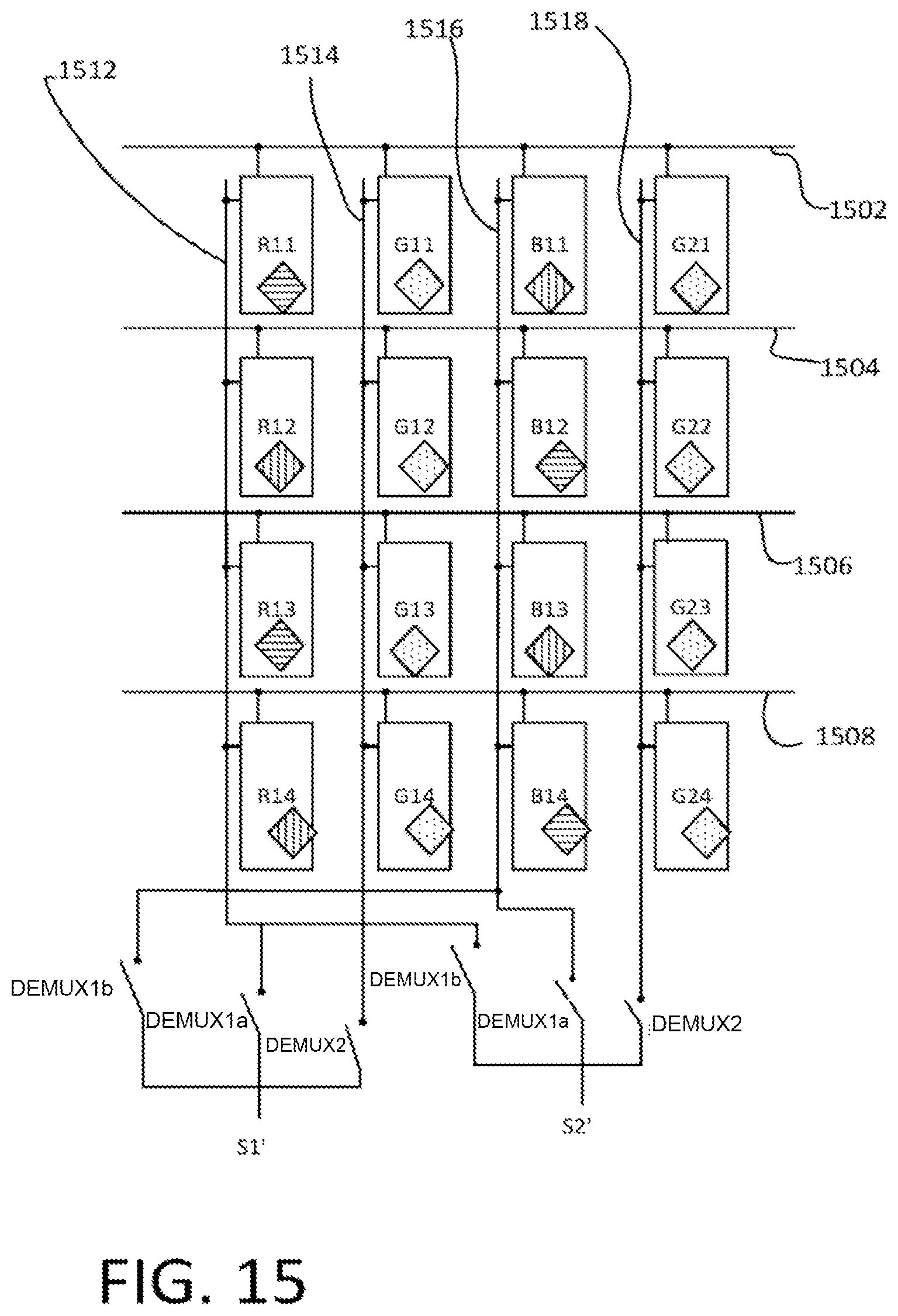 Patent US12315438 Figure 17 – Column interchangeable demultiplexer structure in displays