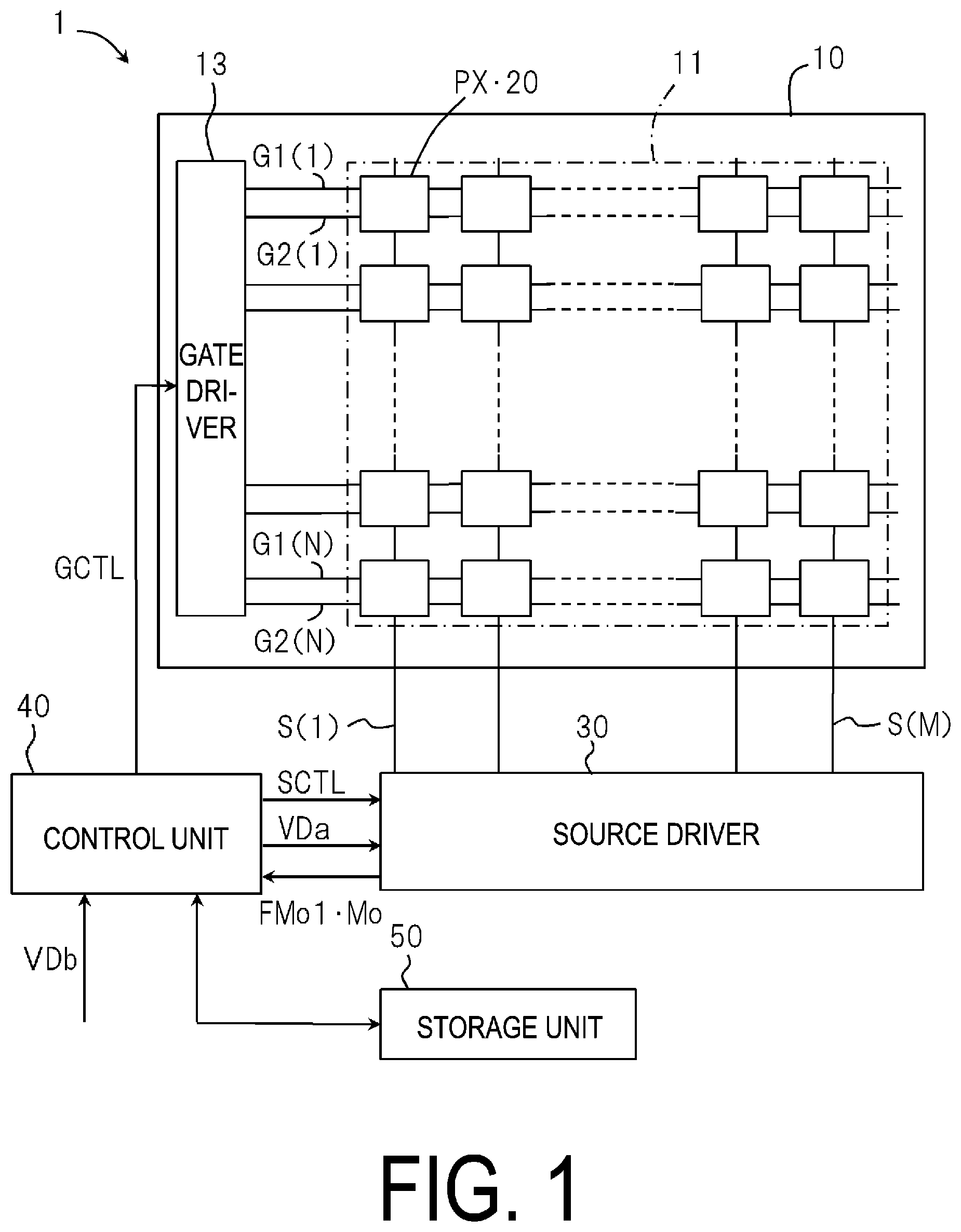 Patent US12315440 Figure 1 – Display device