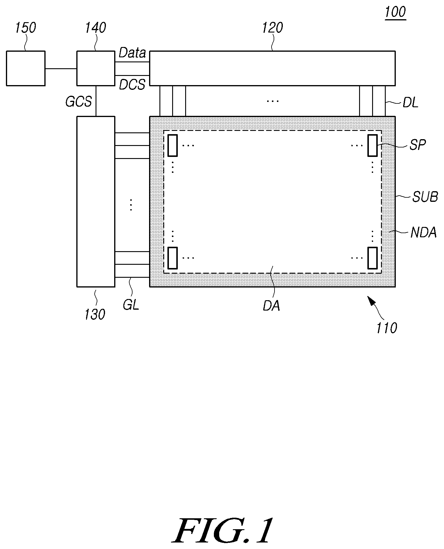 Patent US12315441 Figure 1 – Display device and display panel