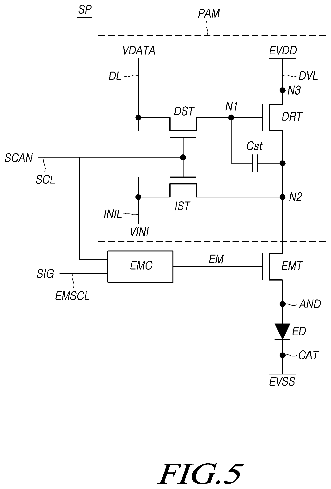 Patent US12315441 Figure 5 – Display device and display panel