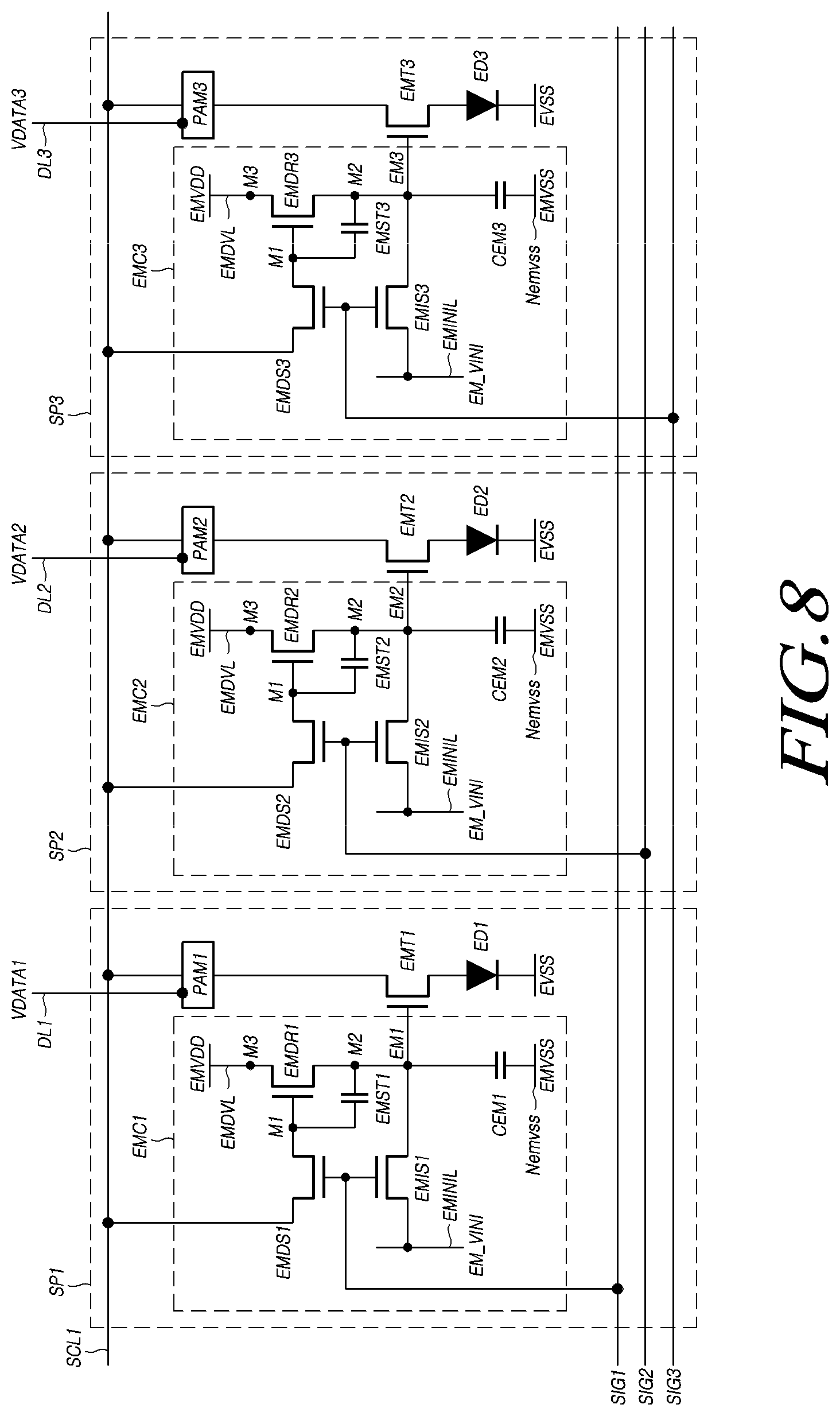 Patent US12315441 Figure 8 – Display device and display panel