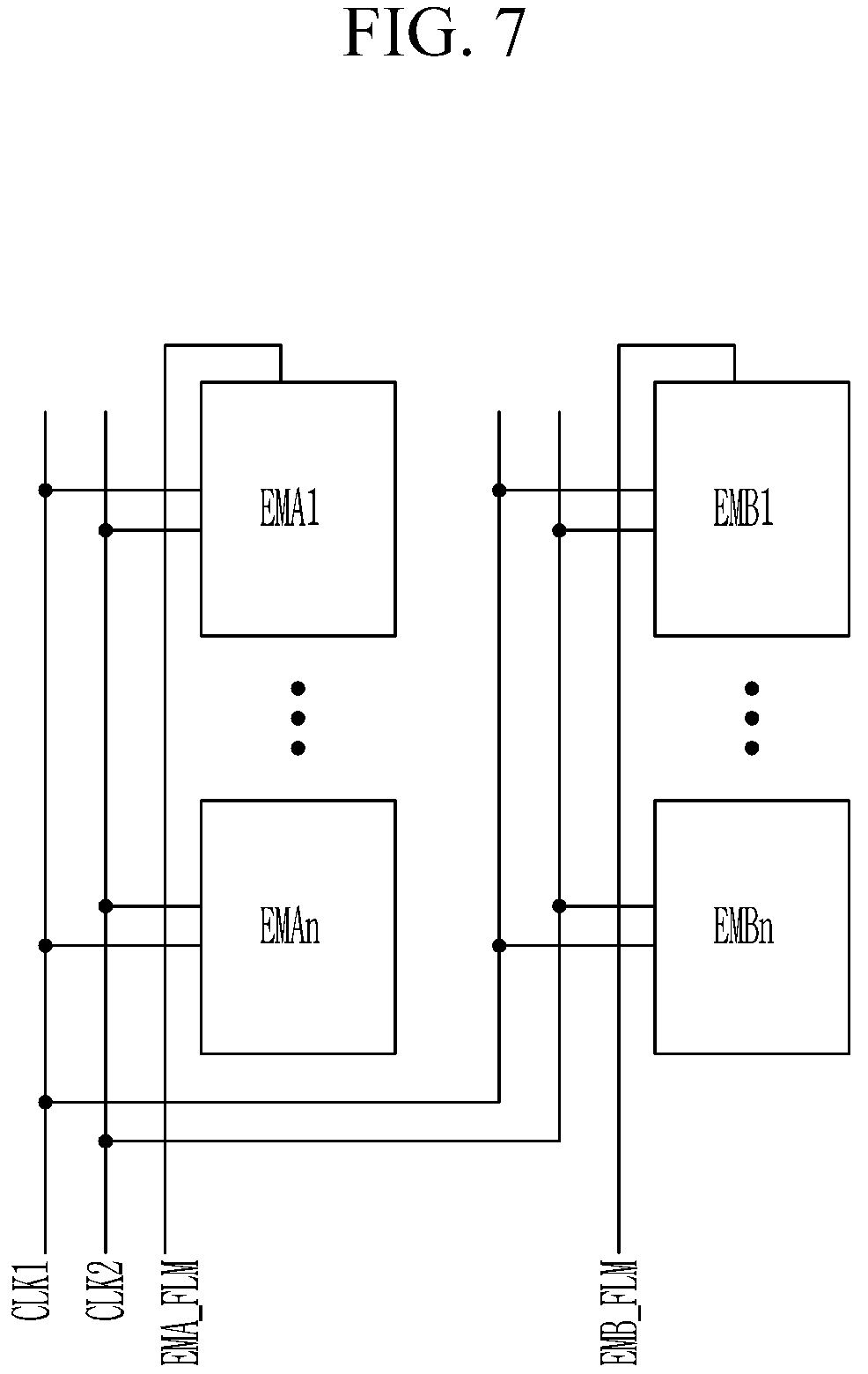 Patent US12315445 Figure 7 – Display device including a signal line connected to driving circuits of different columns