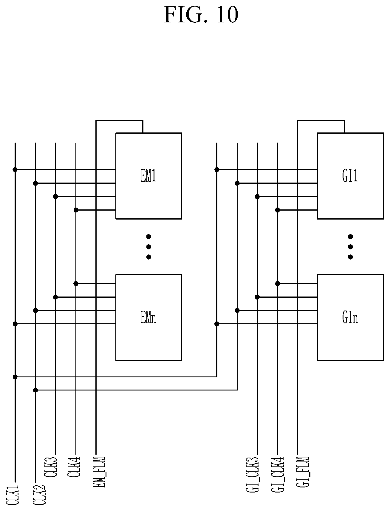 Patent US12315445 Figure 10 – Display device including a signal line connected to driving circuits of different columns