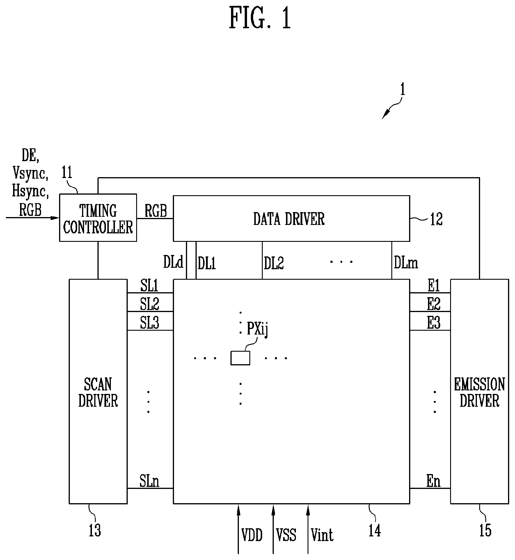 Patent US12315453 Figure 1 – Display device
