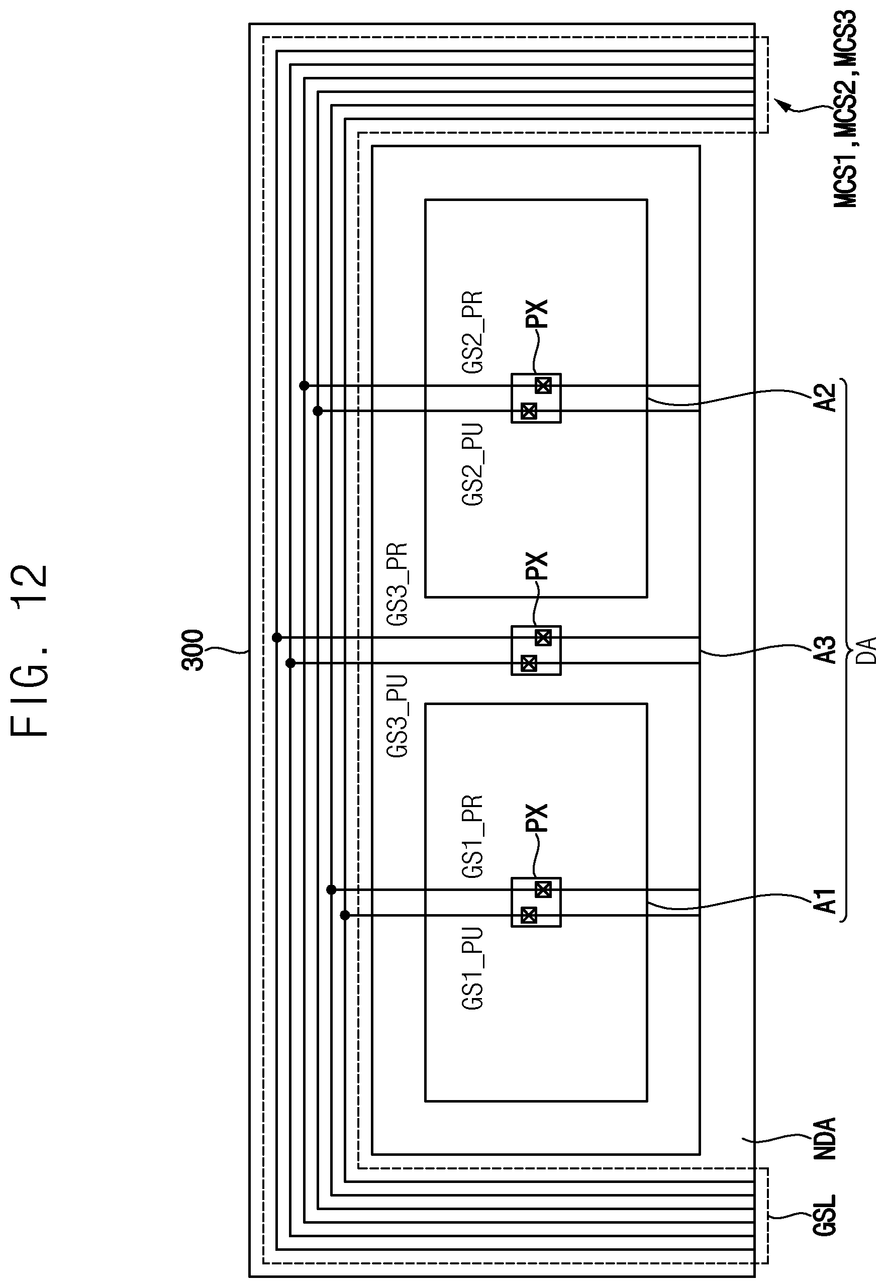 Patent US12315457 Figure 11 – Display device having a plurality of areas driven in a plurality of modes
