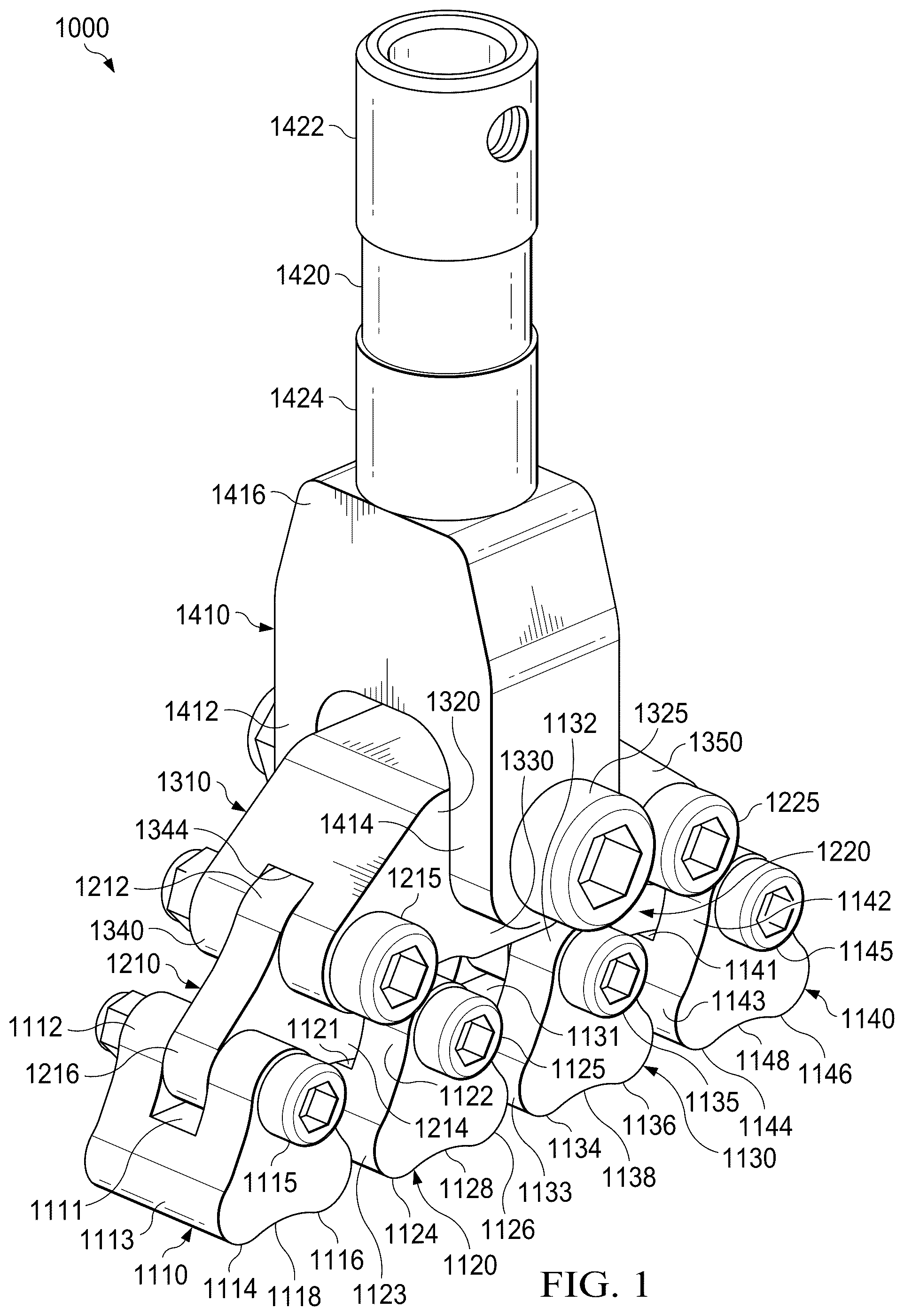Patent US12315475 Figure 1 – Self-conforming-radius fret press for stringed instruments