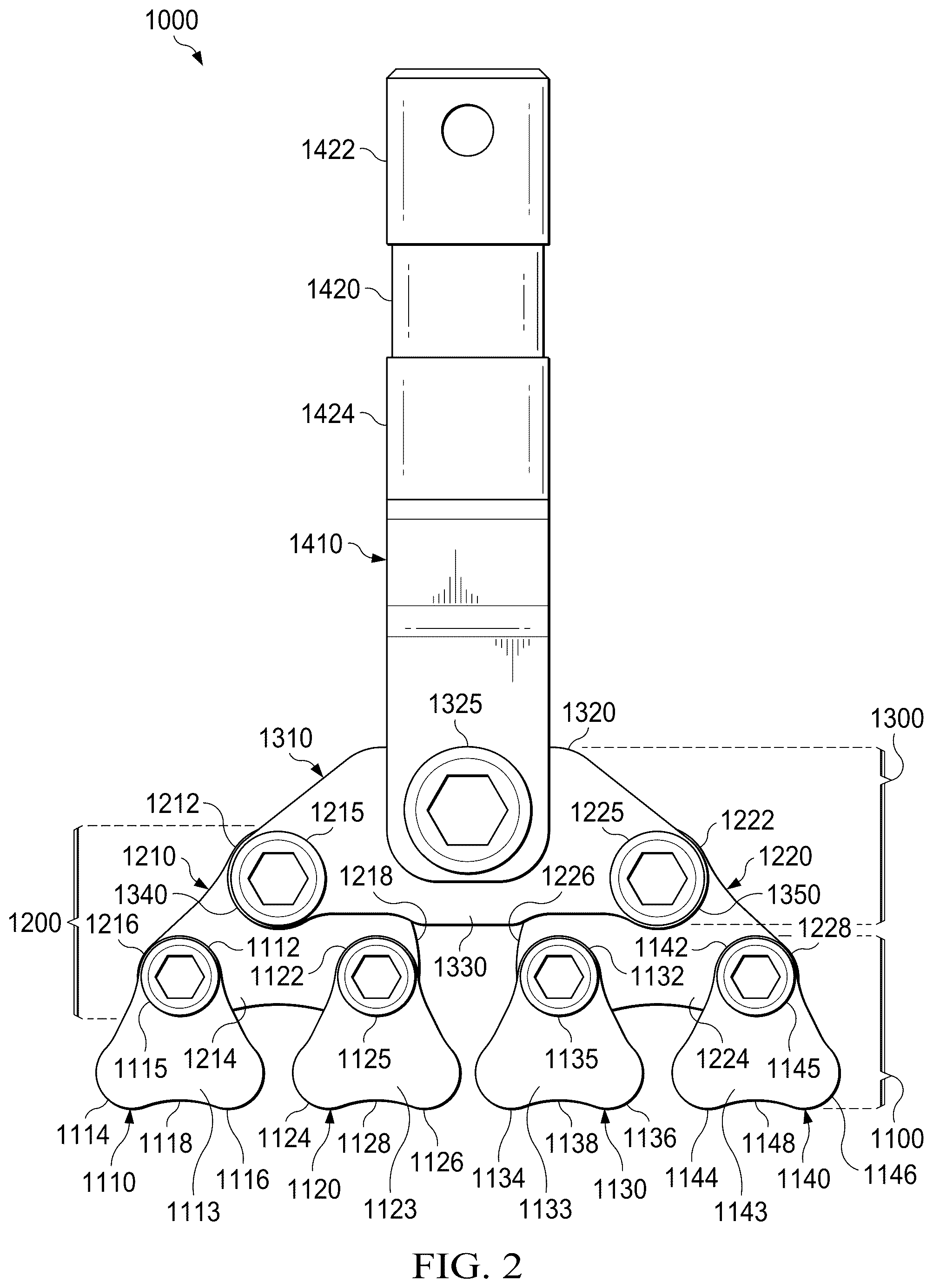 Patent US12315475 Figure 2 – Self-conforming-radius fret press for stringed instruments