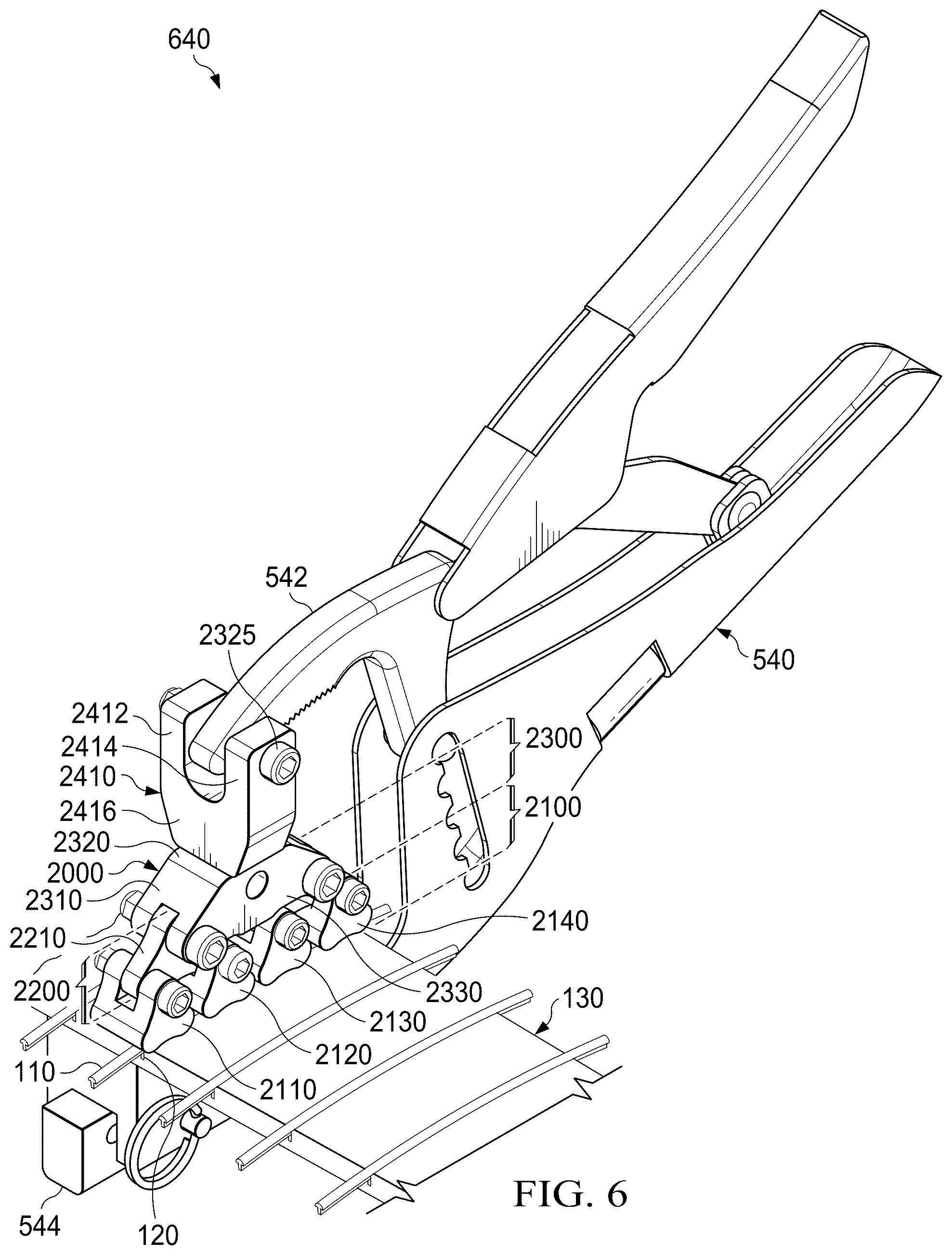 Patent US12315475 Figure 6 – Self-conforming-radius fret press for stringed instruments