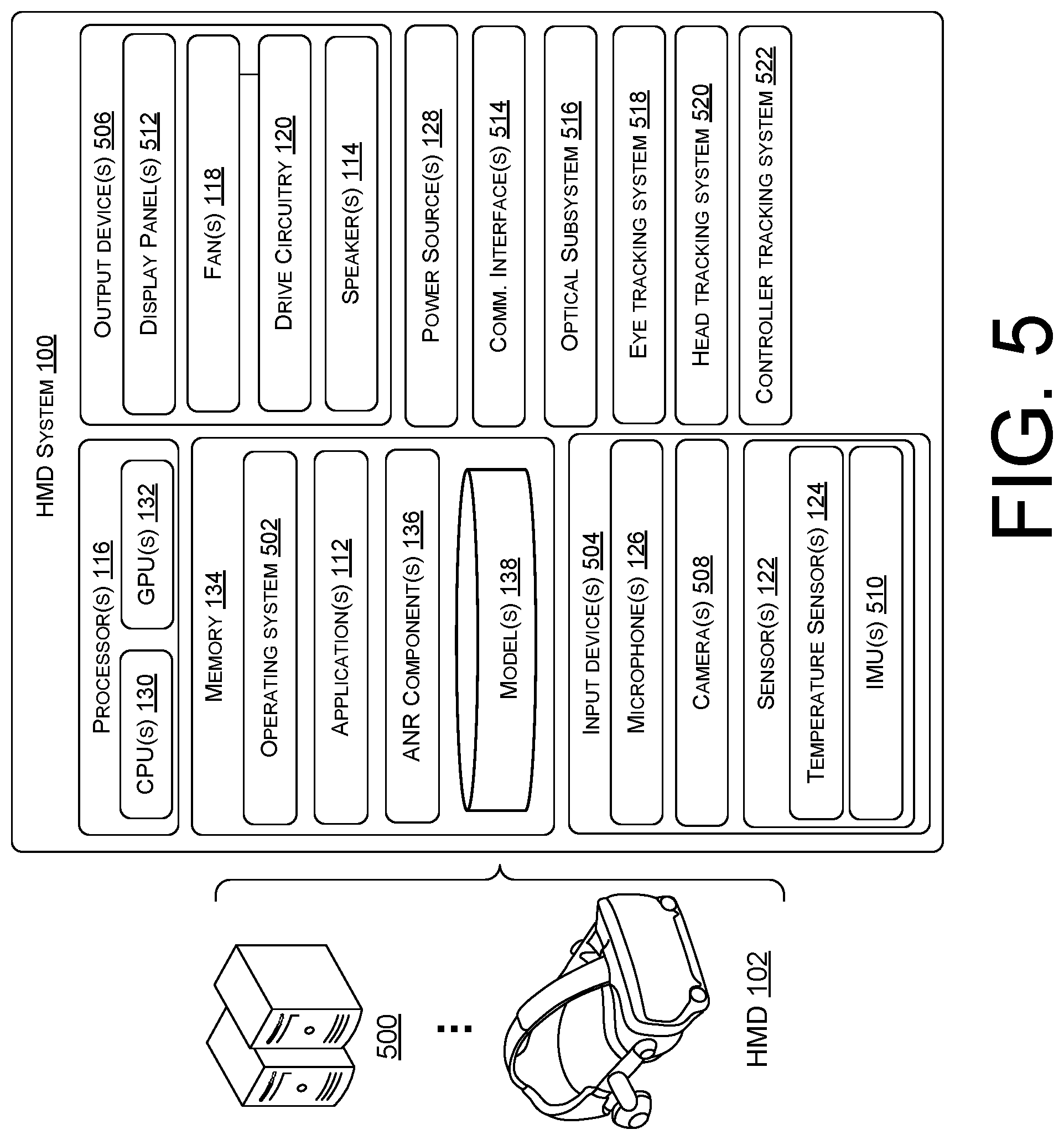 Patent US12315484 Figure 5 – Active reduction of fan noise in a head-mounted display