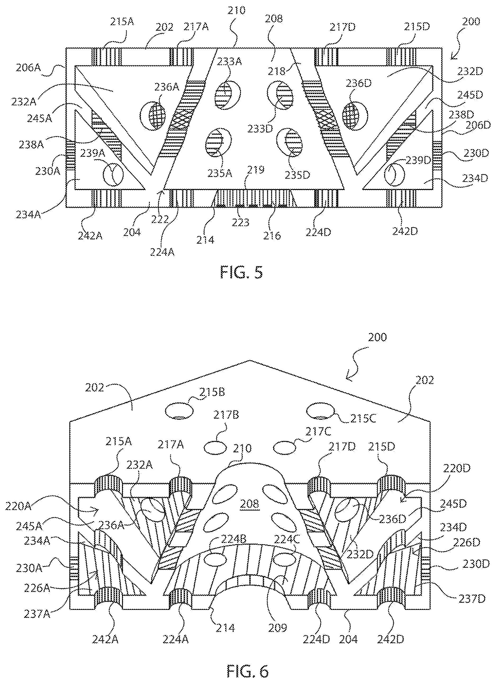Patent US12315485 Figure 3 – Metamaterial design with perforated nozzles for acoustic noise reduction