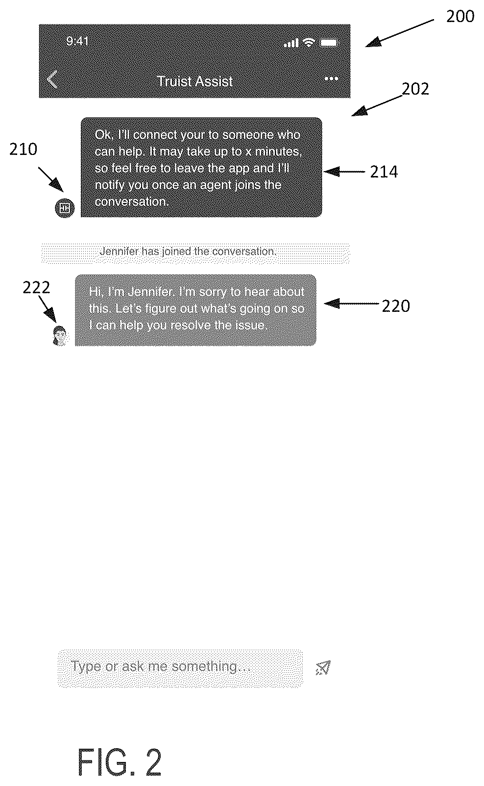 Patent US12315509 Figure 2 – Optimized virtual assistant for connecting a user to a live agent