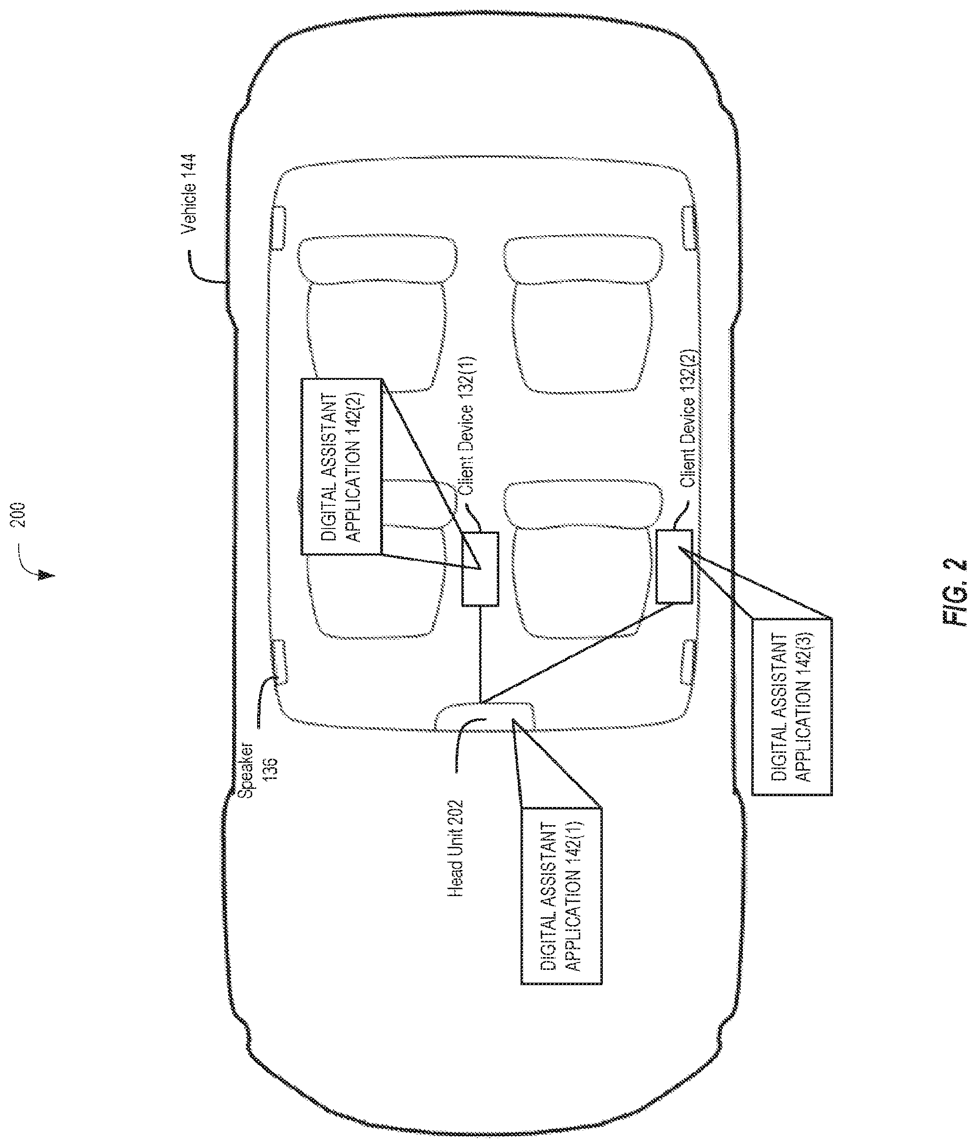 Patent US12315510 Figure 2 – Multiple digital assistant coordination in vehicular environments