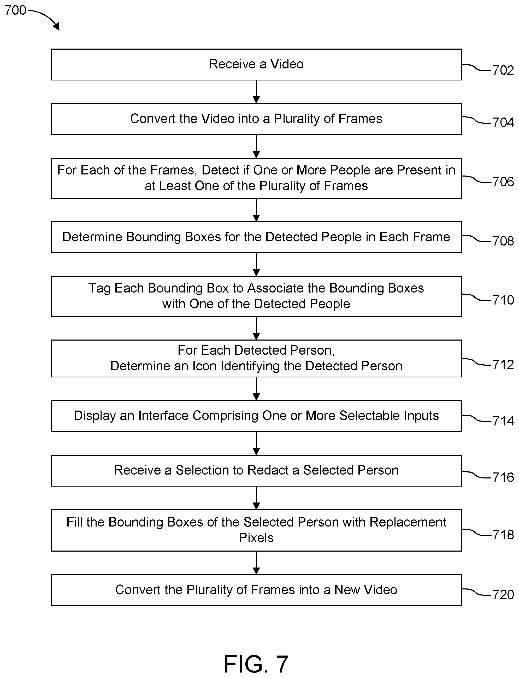Patent US12315535 Figure 7 – Video redaction