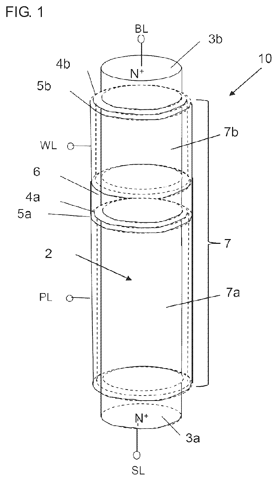 Patent US12315544 — Semiconductor-element-including memory device — Figure 1