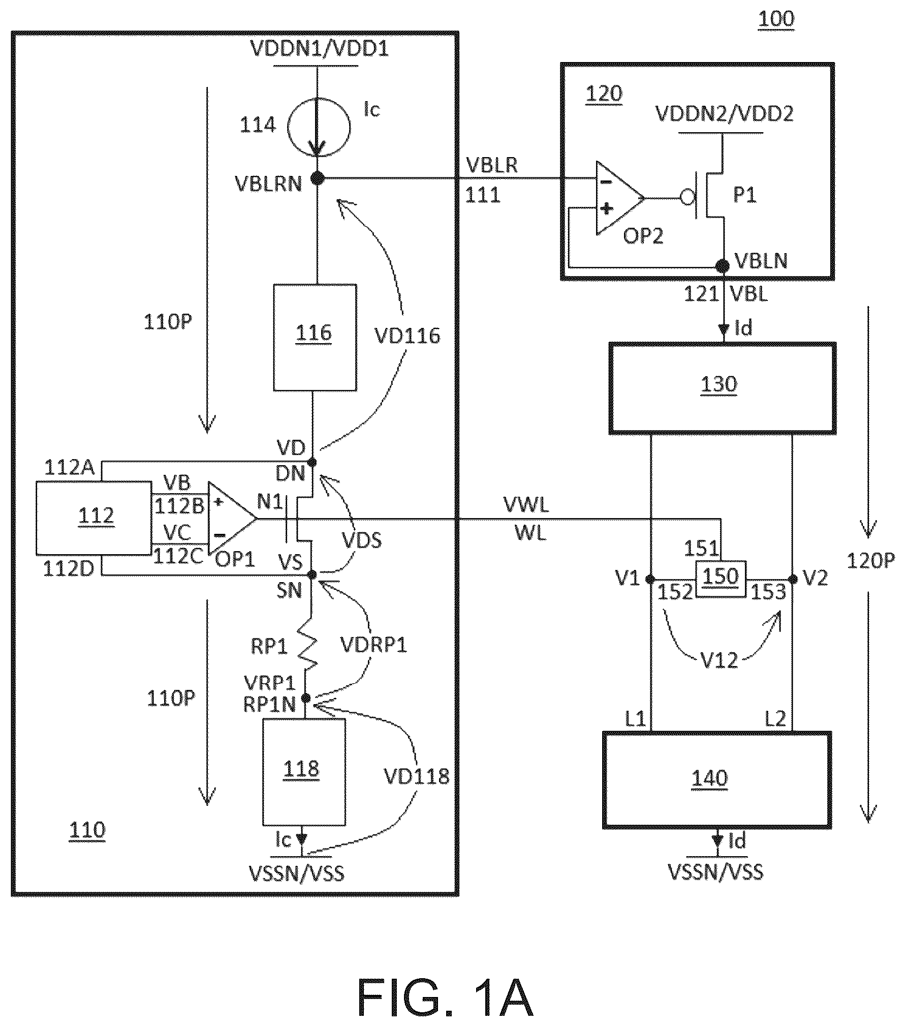 Patent US12315562 Figure 1 – RRAM circuit and method