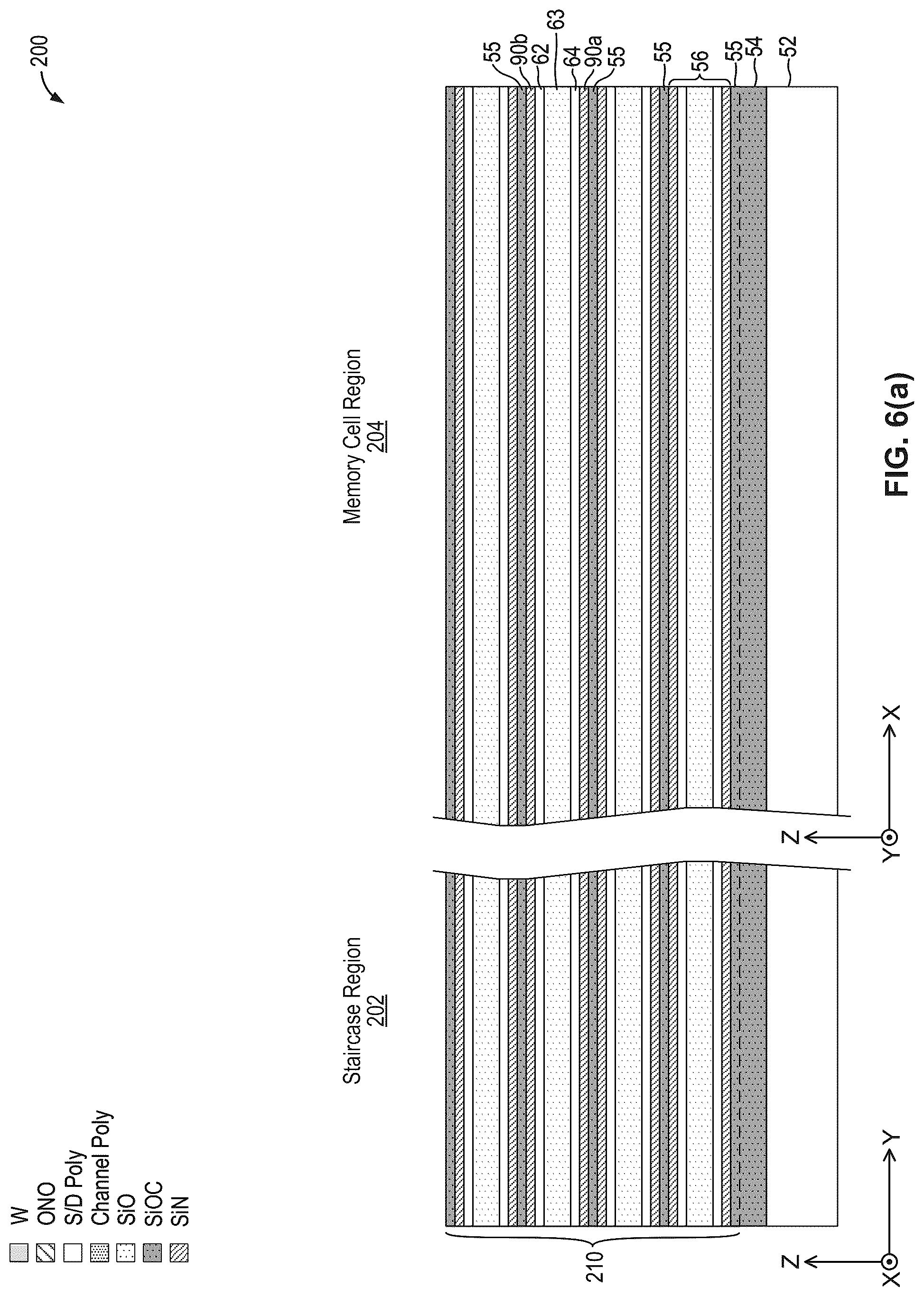 Patent US12315565 Figure 6 – Three-dimensional memory structure fabricated using repeated active stack sections