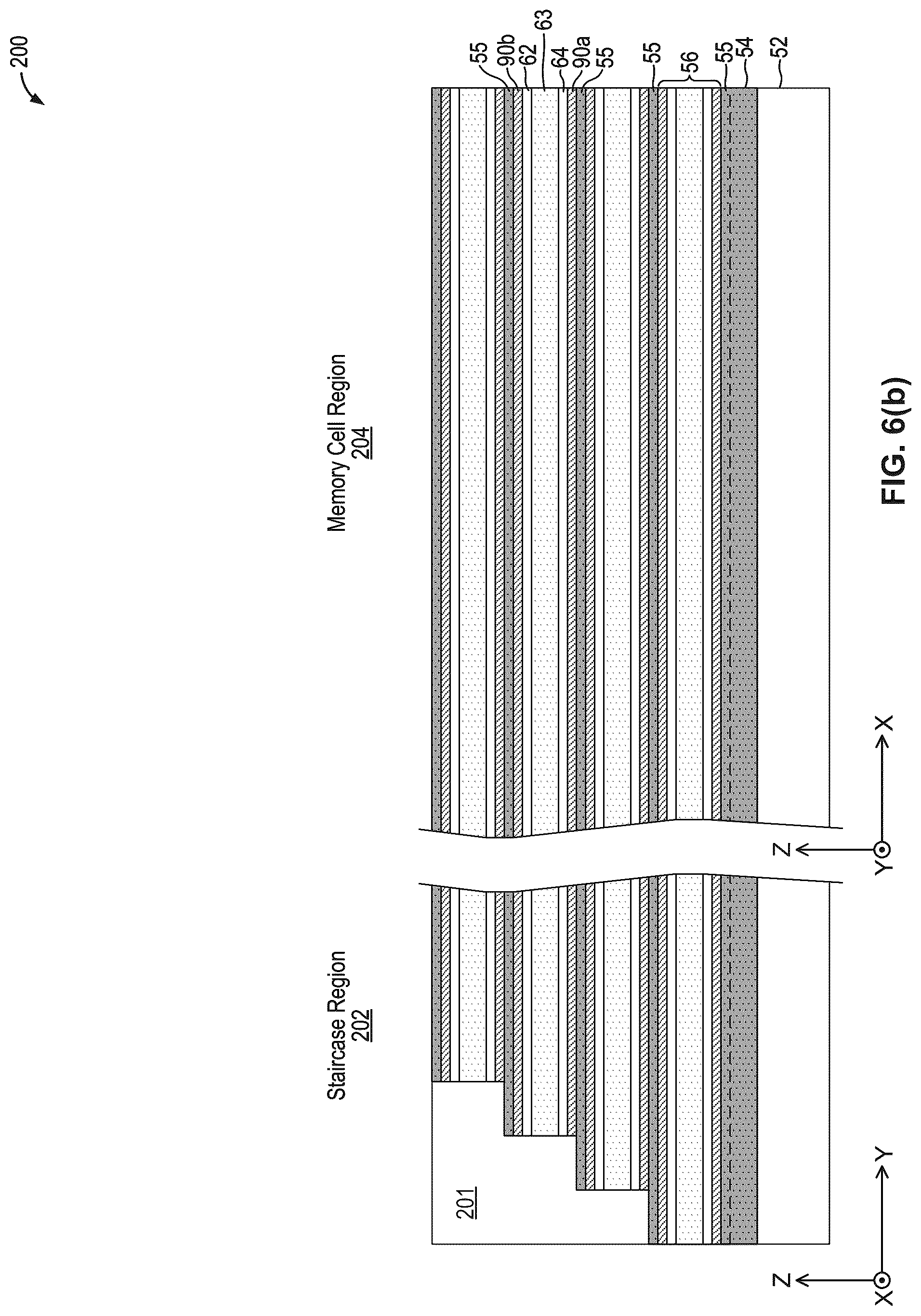 Patent US12315565 Figure 7 – Three-dimensional memory structure fabricated using repeated active stack sections
