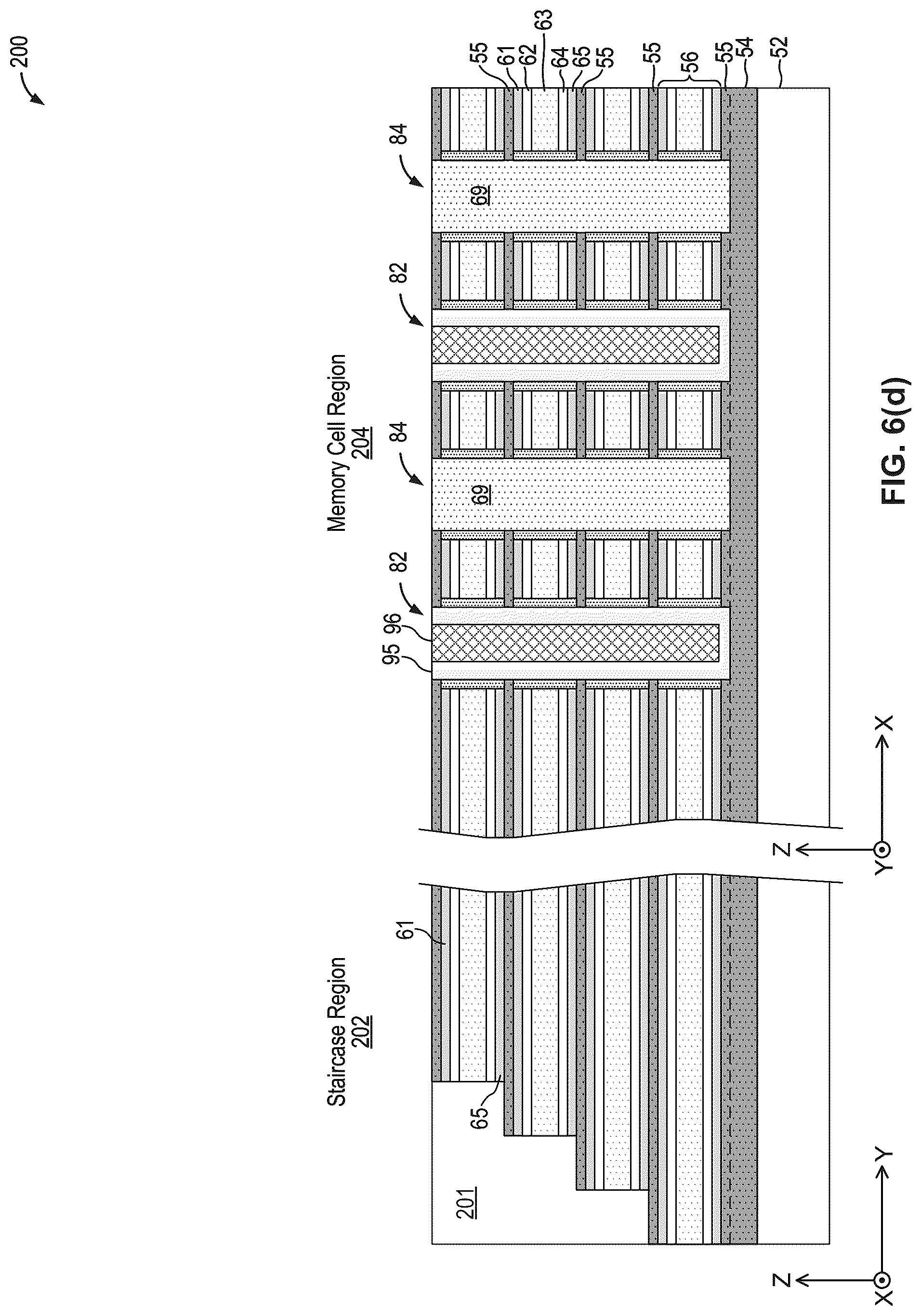 Patent US12315565 Figure 9 – Three-dimensional memory structure fabricated using repeated active stack sections