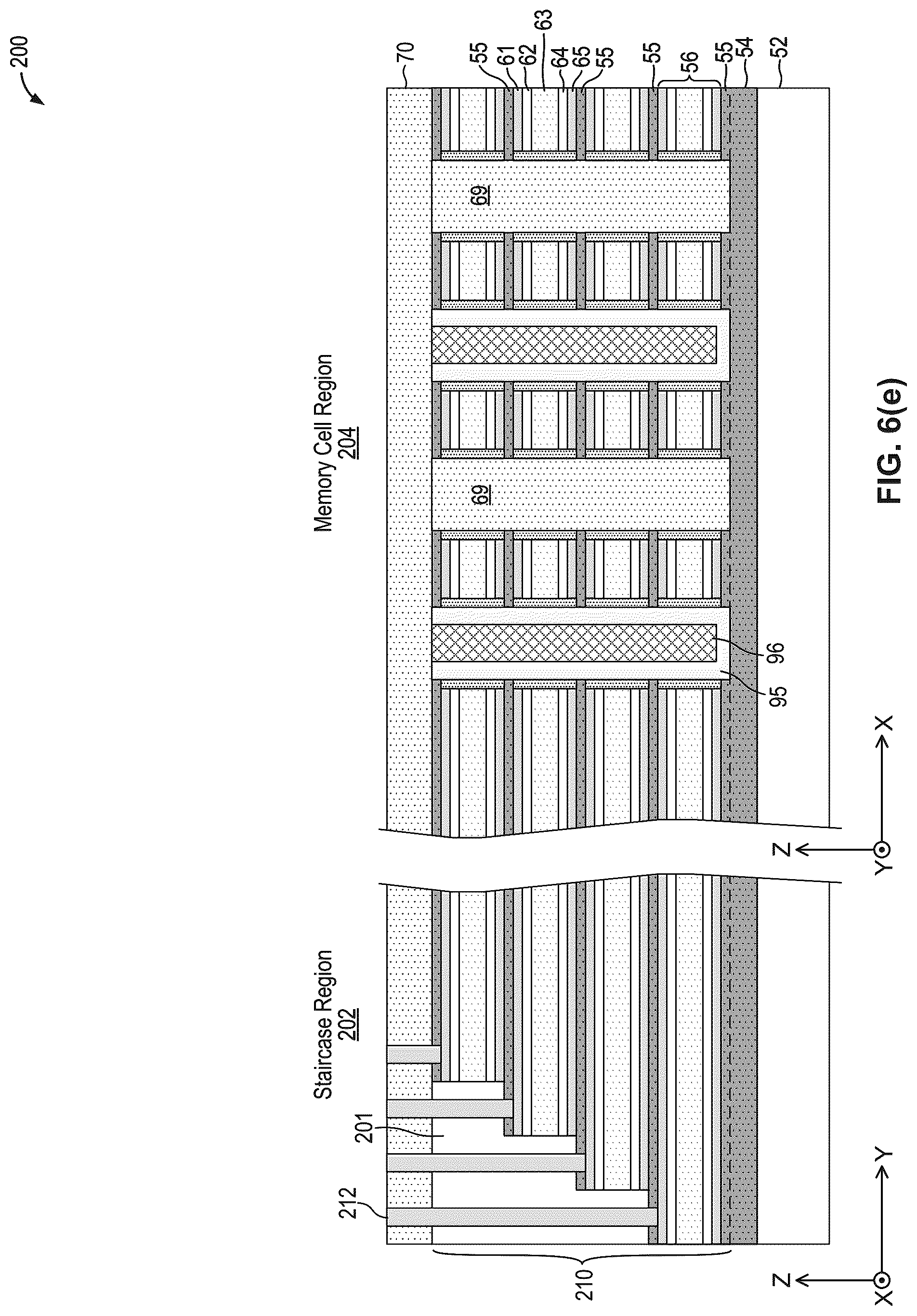 Patent US12315565 Figure 10 – Three-dimensional memory structure fabricated using repeated active stack sections