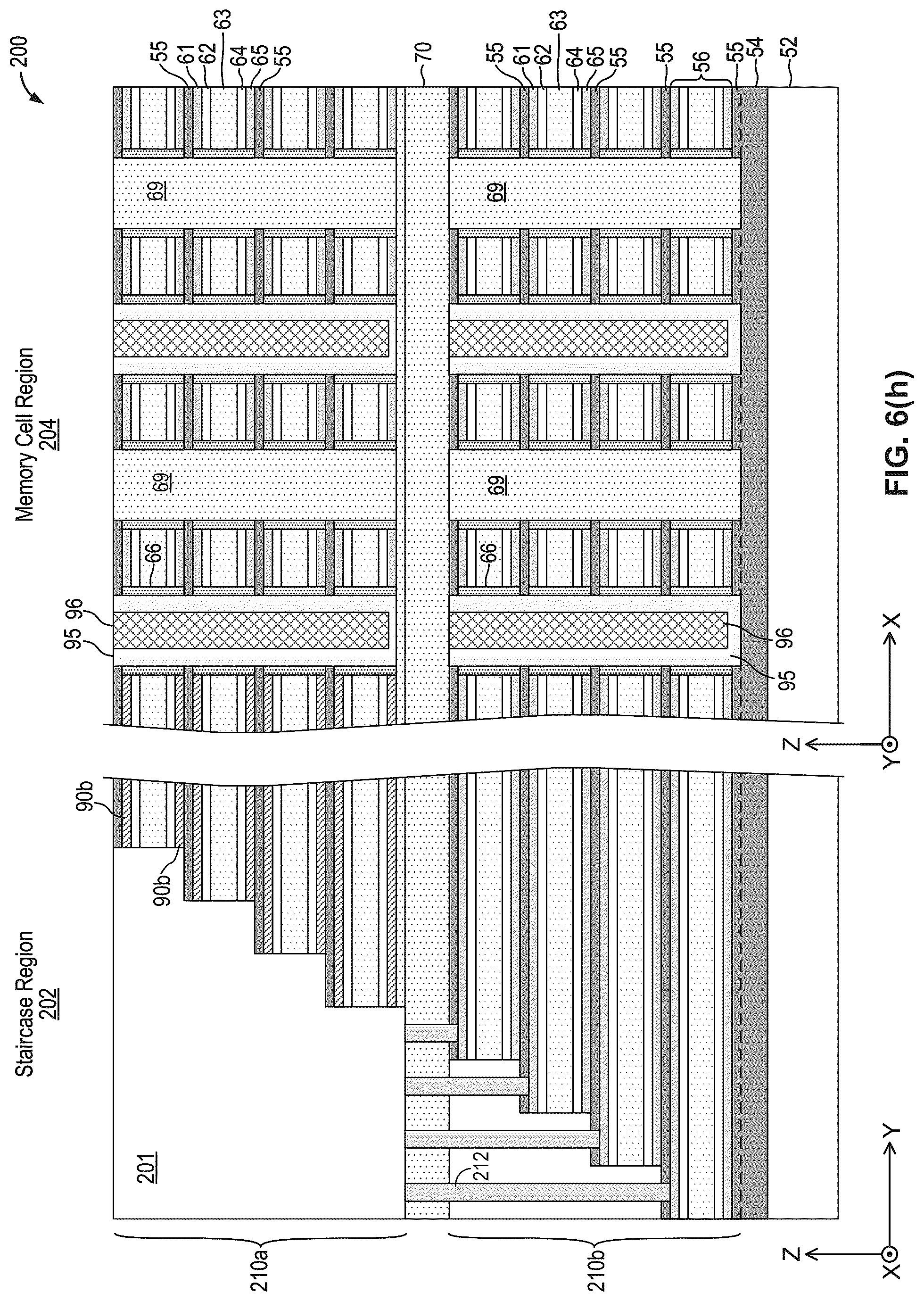 Patent US12315565 Figure 13 – Three-dimensional memory structure fabricated using repeated active stack sections