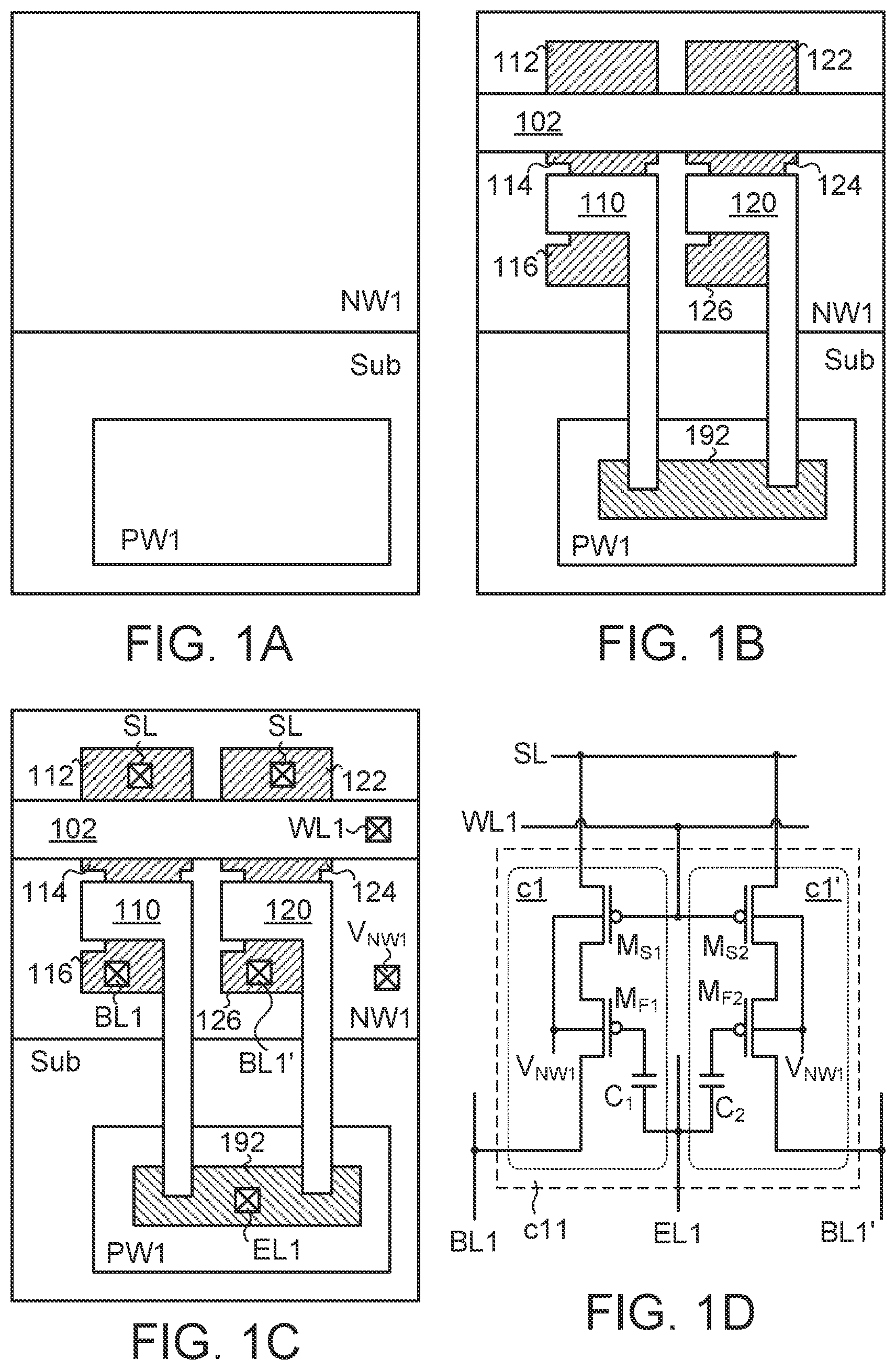 Patent US12315569 Figure 1 – Differential memory cell array structure for multi-time programming non-volatile memory