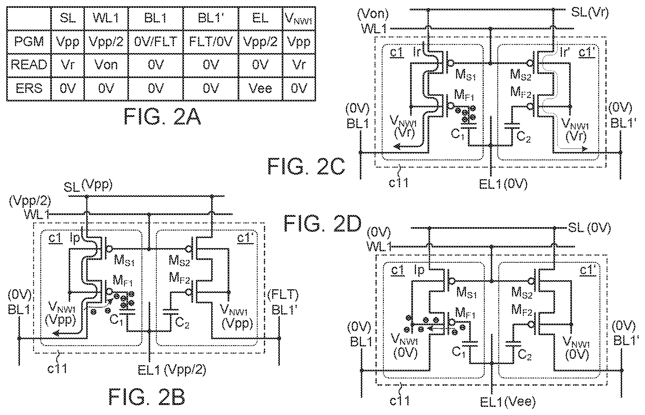 Patent US12315569 Figure 2 – Differential memory cell array structure for multi-time programming non-volatile memory