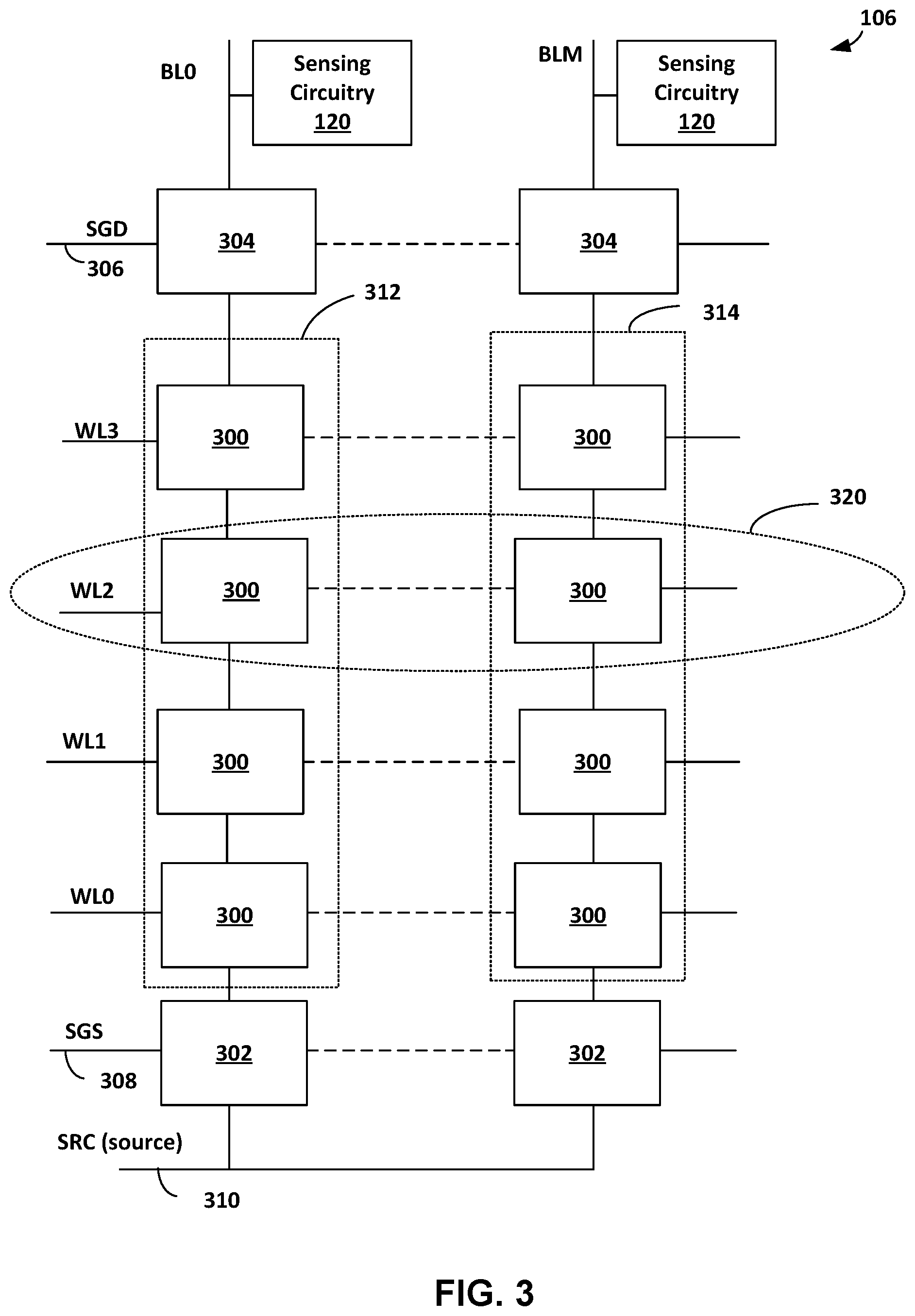 Patent US12315573 Figure 3 – Method and apparatus to reduce power consumption of page buffer circuitry in a non-volatile memory device