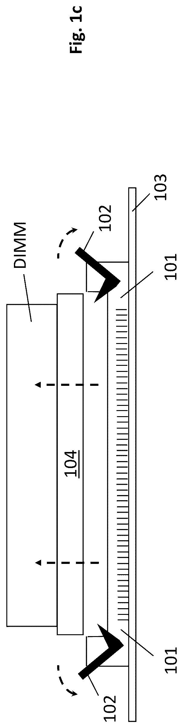 Patent US12315587 Figure 2 – DIMM socket with seating floor to meet both longer length edge contacts and shorter length edge contacts